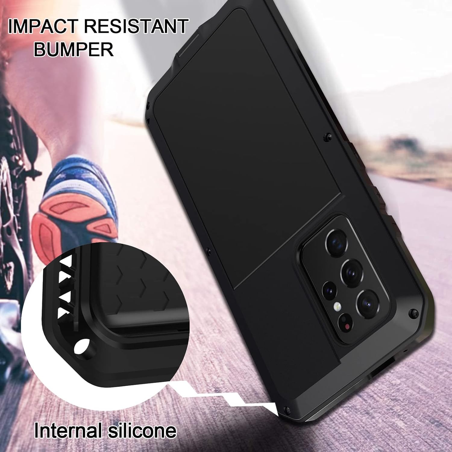 KVIBEO Funda para Samsung Galaxy S23 UltraS23 PlusS23, compatible con funda de carga inalámbrica, protector de pantalla integrado, grado militar, a