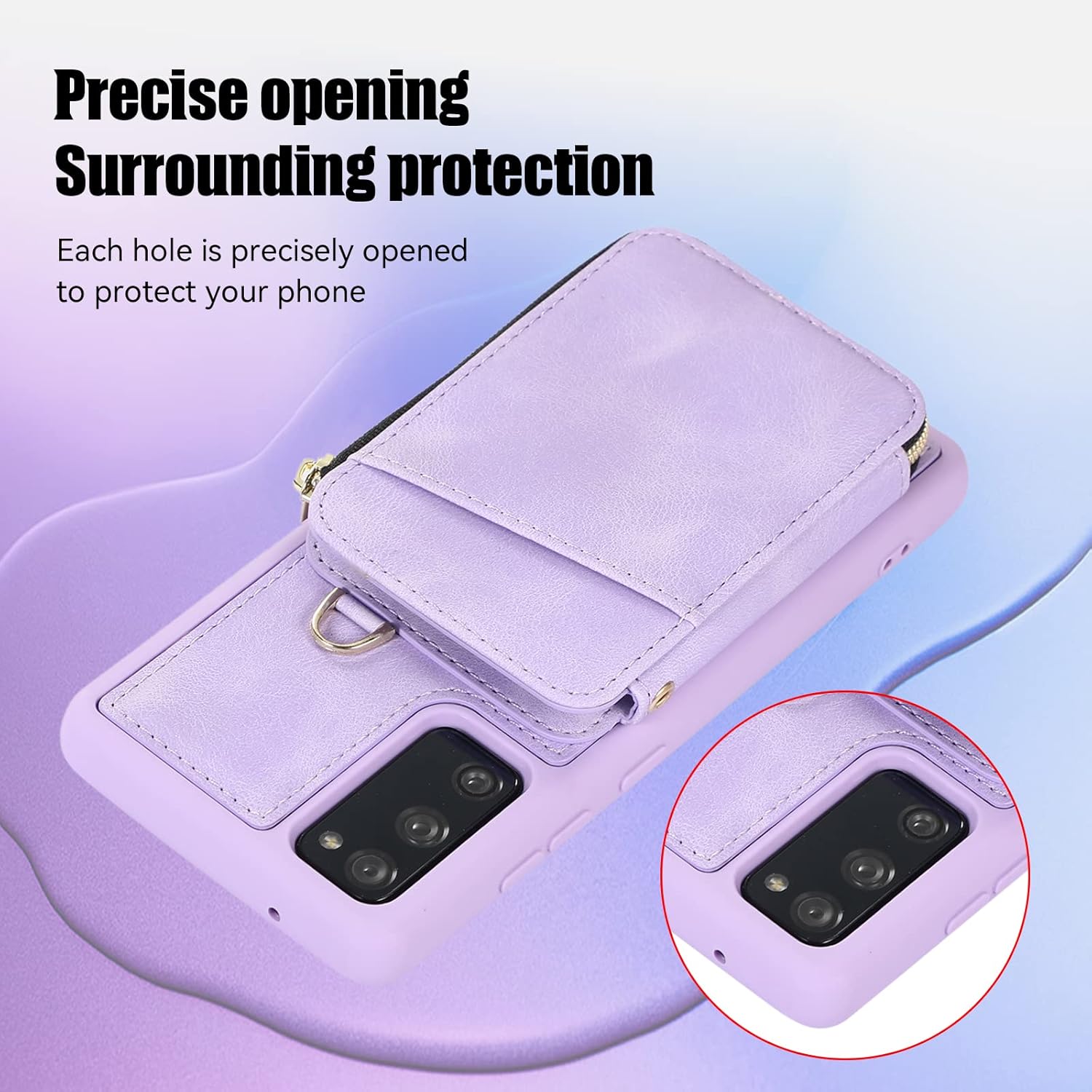 Asuwish Funda de teléfono para Samsung Galaxy S20 FE 5G de 6.5 pulgadas con protector de pantalla y tarjetero con cremallera y soporte de cuero para