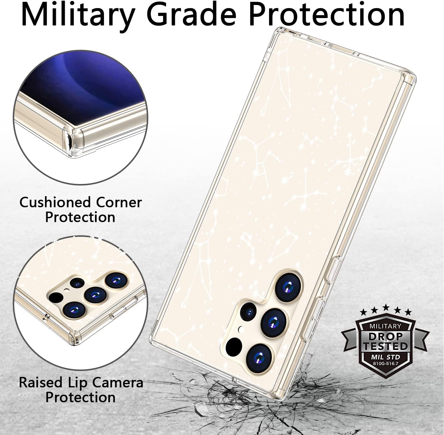 ICEDIO Funda para Samsung Galaxy S23 Ultra, delgada funda transparente con diseños de moda para niñas y mujeres, funda protectora duradera y