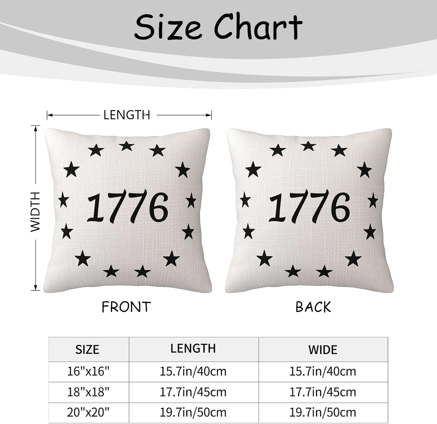 Fundas de almohada de lino del 4 de julio de 1776, funda de almohada de lino para el Día de la Independencia, decoración de funda de almohada con