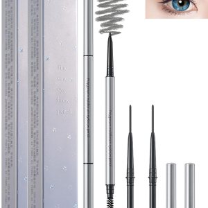 Lápiz de cejas con brocha Spoolie, 4 lápices profesionales de micro punta de 0.069 pulgadas con kit de extremos dobles, lápiz de cejas resistente al Lápiz de cejas con brocha Spoolie, 4 lápices profesionales de micro punta de 0.069 pulgadas con kit de extremos dobles, lápiz de cejas resistente al