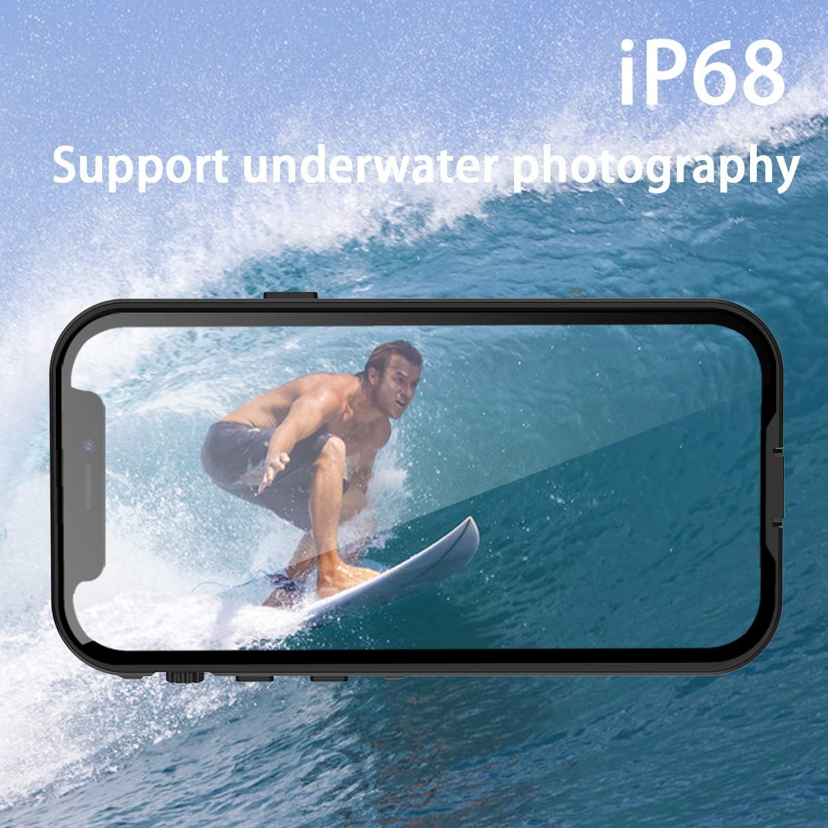 ShellBox Case Funda impermeable para iPhone 12 Pro Max, con protector de pantalla integrado, funda protectora de cuerpo completo a prueba de golpes,
