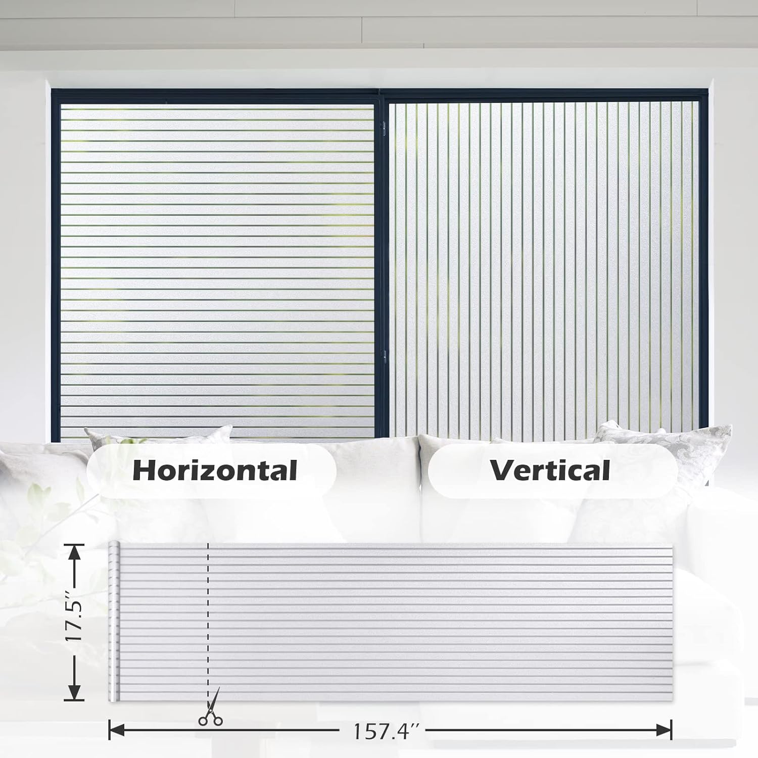 rabbitgoo Película de privacidad para ventana, película de vidrio esmerilado para ventana, cubierta decorativa de puerta delantera, adhesivo