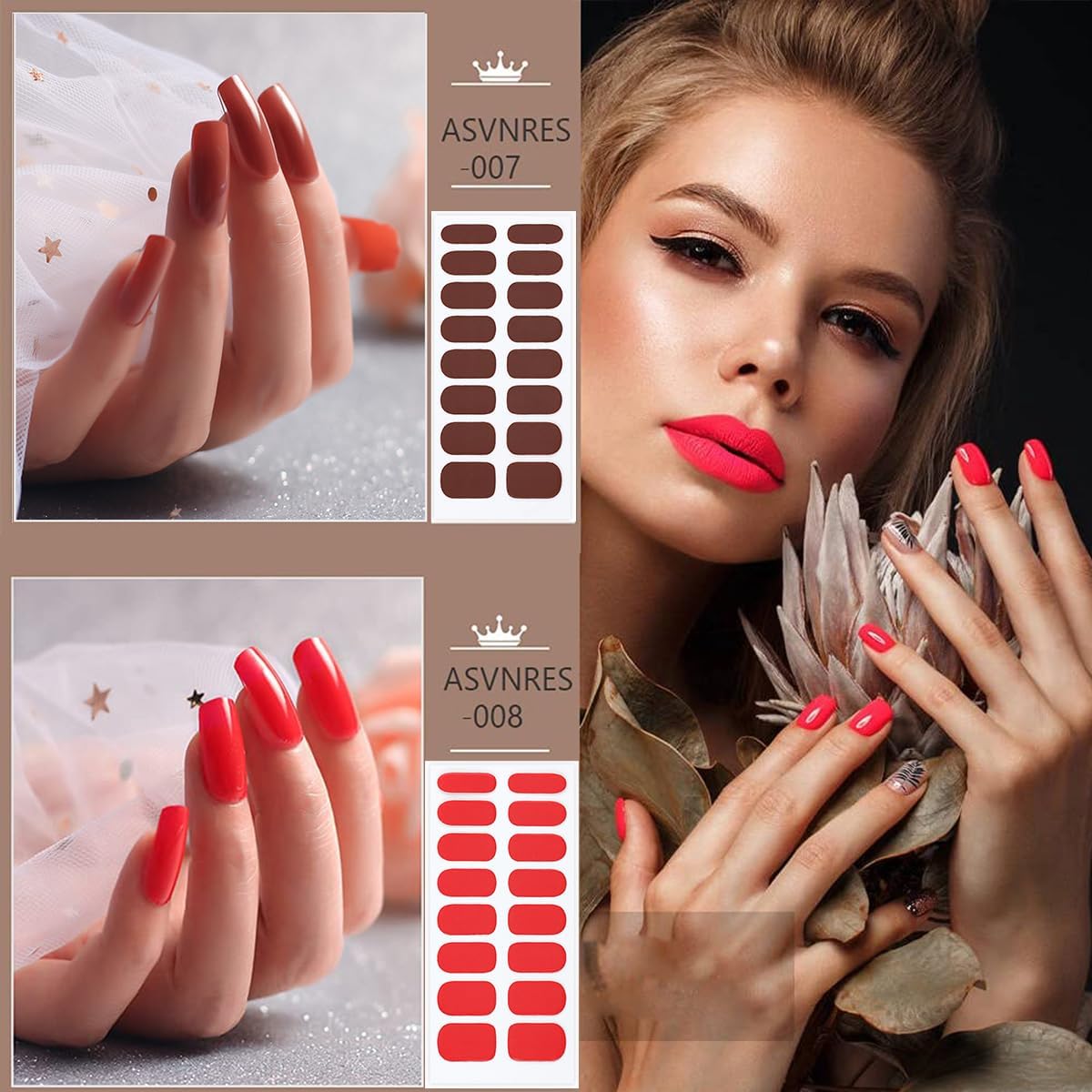 Tiras de uñas completas para decoración de Halloween, 8 unidades que brillan en la oscuridad, calcomanías de esmalte de uñas sólidas para