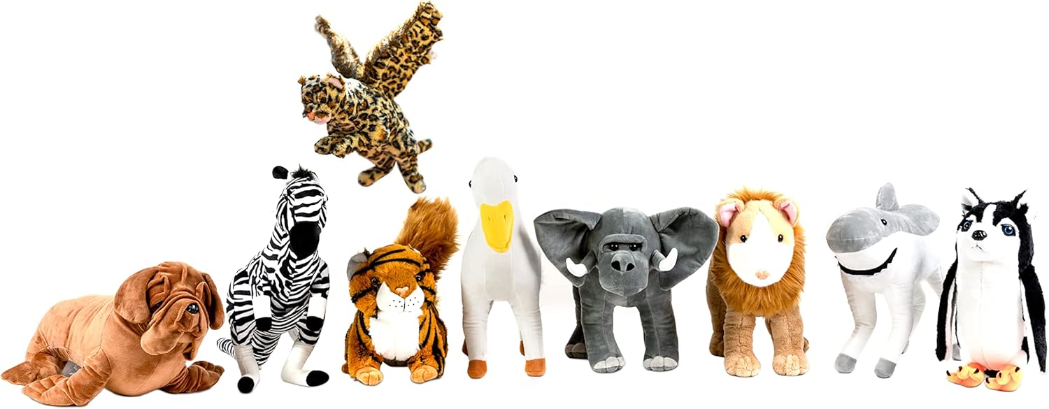 Randimals Juguete de peluche de león con cara de hámster de 15 pulgadas, suave y abrazable, de calidad premium, amigo animal híbrido que fomenta la
