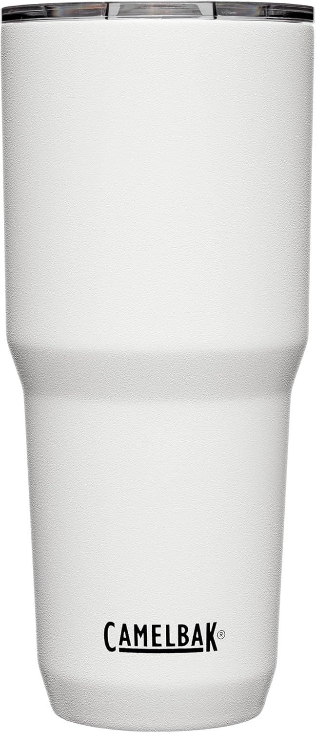 CamelBak Horizon Vaso de 30 onzas, acero inoxidable aislado, tapa trimodo, color blanco