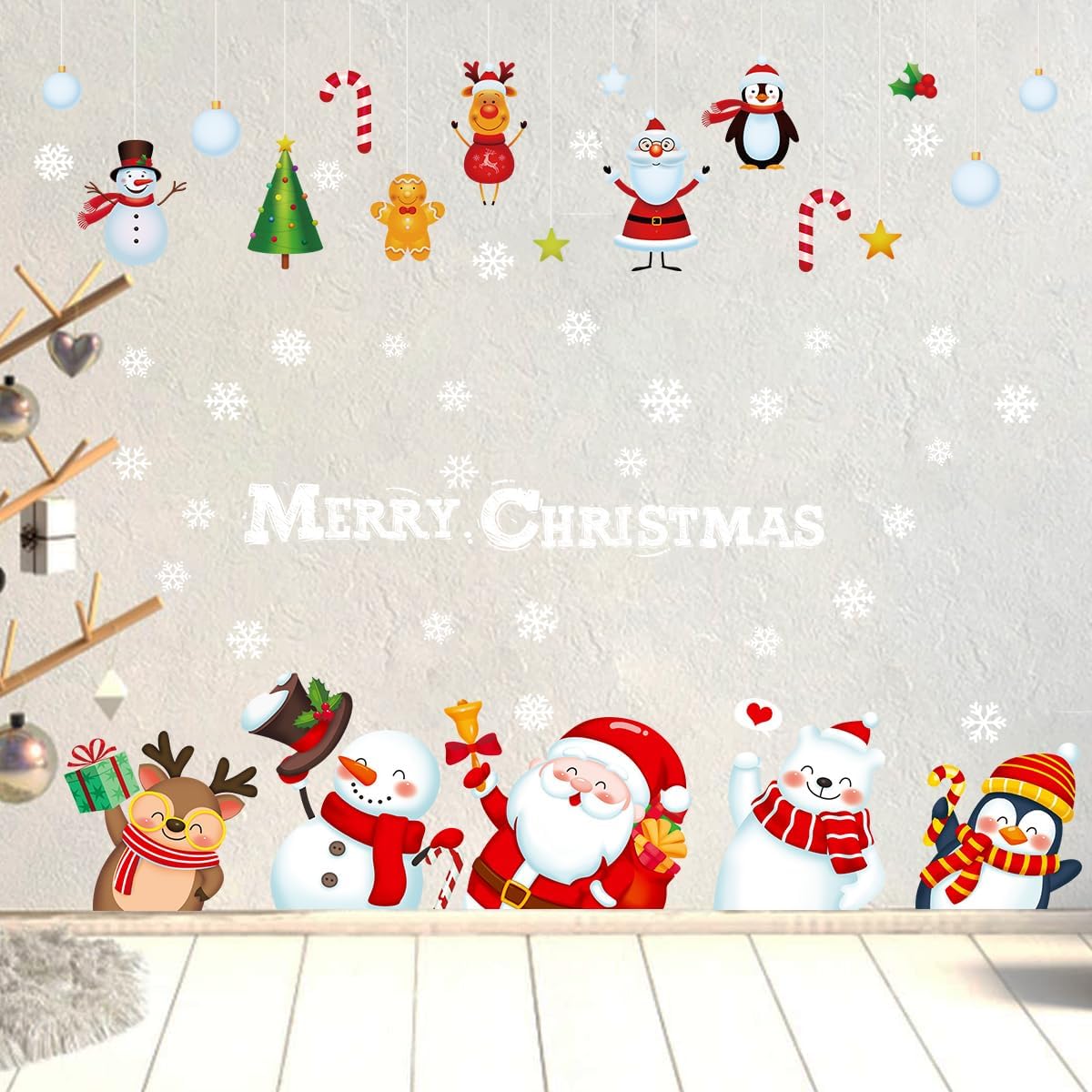 Calcomanías de pared de Navidad, calcomanías de pared de Navidad extraíbles, calcomanías de pared de Navidad, calcomanías de pared de Navidad,