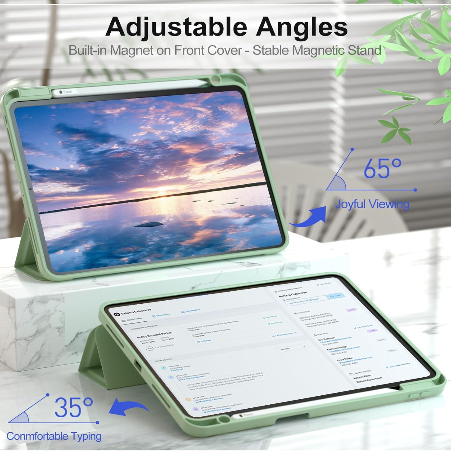 ZOVEEK Funda para iPad Pro de 11 pulgadas de 43221 generación con soporte para lápices, funda inteligente tipo folio para iPad Pro de 11 pulgadas