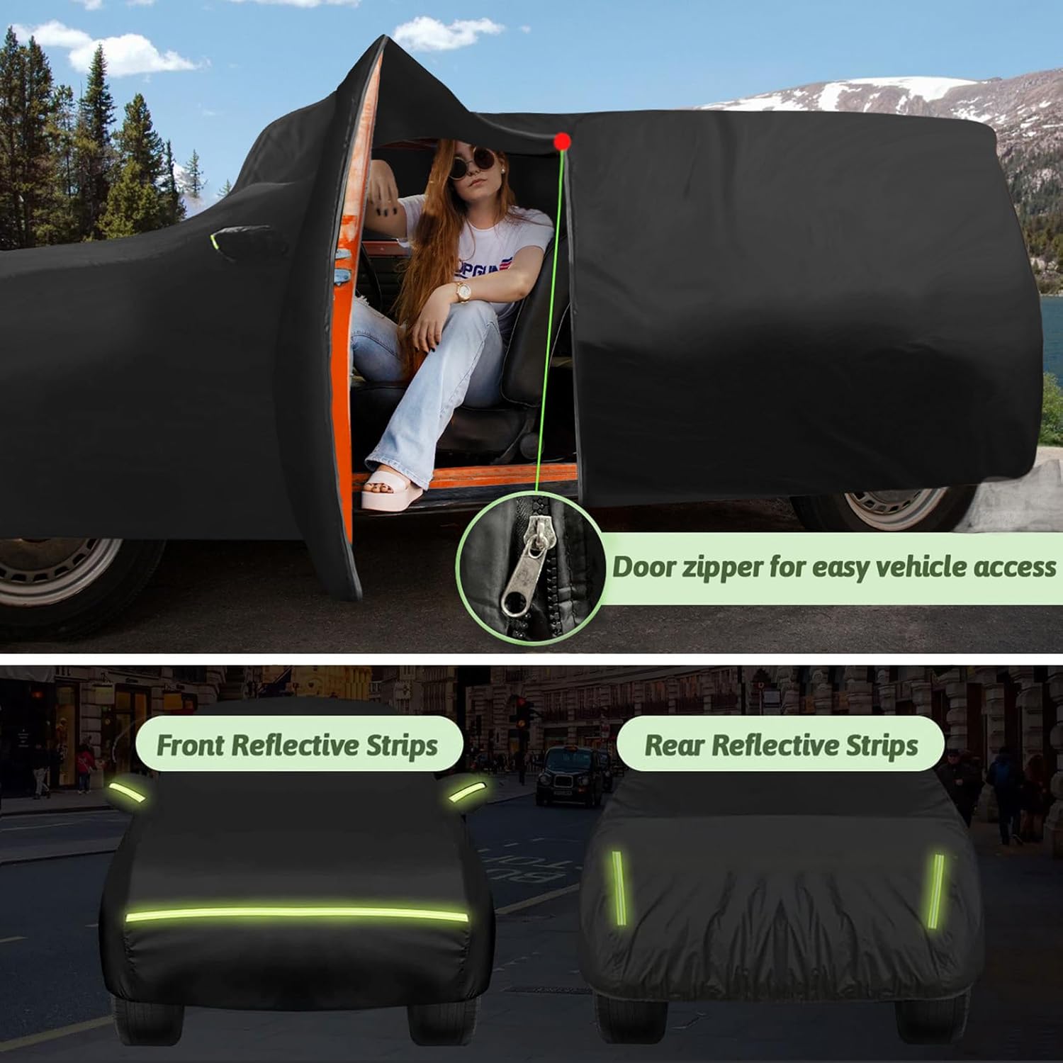 Funda de automóvil de 6 capas para Land Rover Range Rover Evoque 2011-2023, 210T, impermeable, sol, lluvia, UV, polvo, nieve, protección al aire