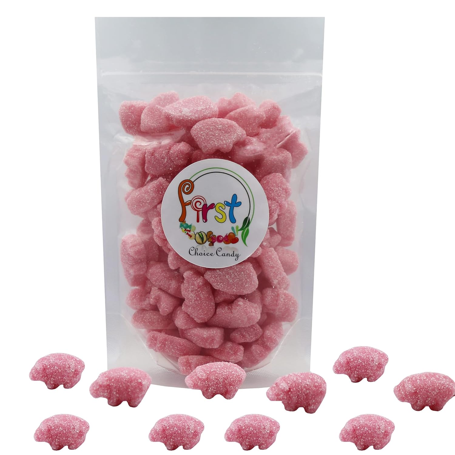 FirstChoiceCandy Pink Piglets, Mini Pigs – Caramelos de gomita (fresa agria, 2 libras)
