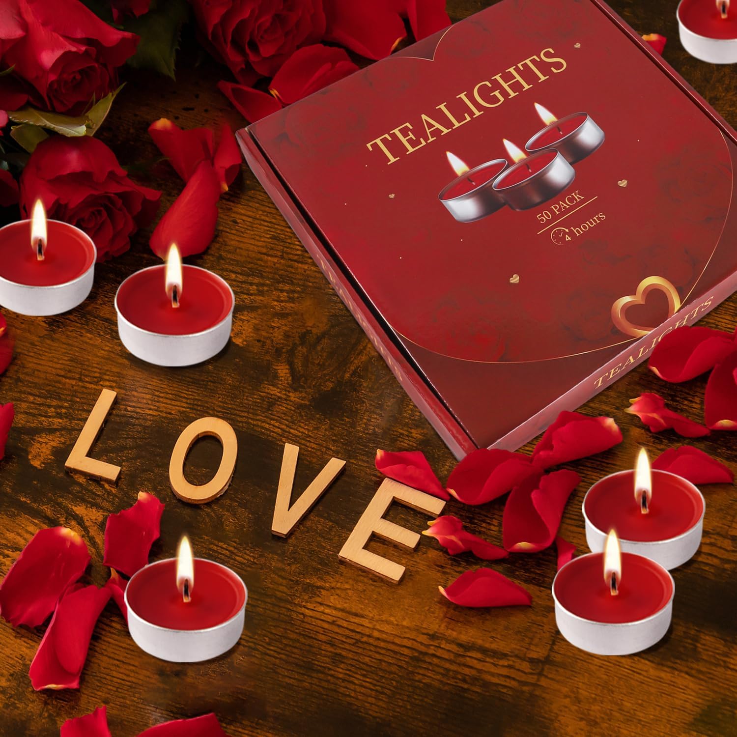 Tealight Candles – Velas de té pequeñas sin perfume de 50 pulgadas a granel, para Shabat, bodas, Navidad, decoración del hogar (4 horas)