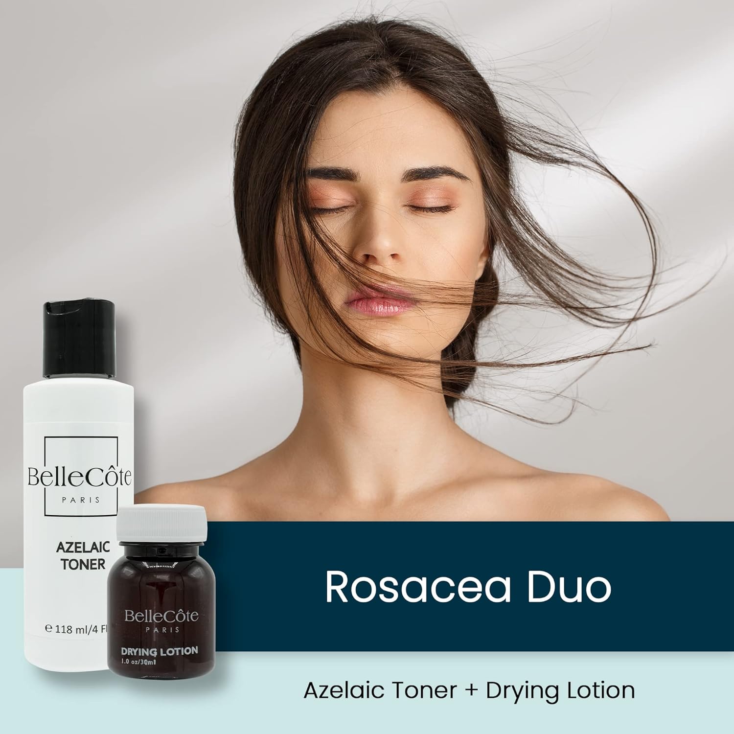 Azelaic Toner – Loción de secado Duo – Juego de tratamiento facial para rosácea y manchas de acné quístico, alivio calmante del enrojecimiento,
