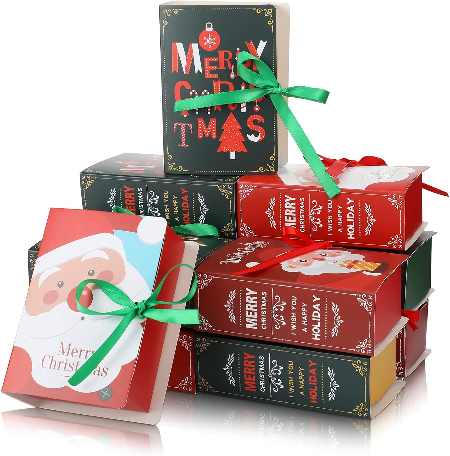 Outus 12 cajas de galletas de Navidad, cajas de chocolate para panadería, cajas para hornear, cajas de lata de galletas, cajas de golosinas para