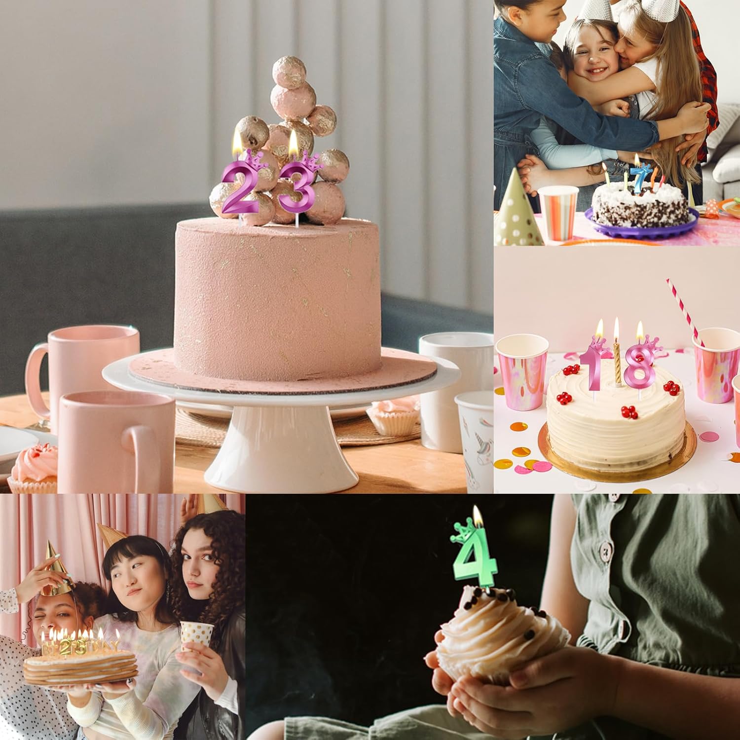 Vela rosa de cumpleaños número 1, decoración temática rosa para fiesta de primer cumpleaños, velas de número 3D diseñadas con corona para decoración