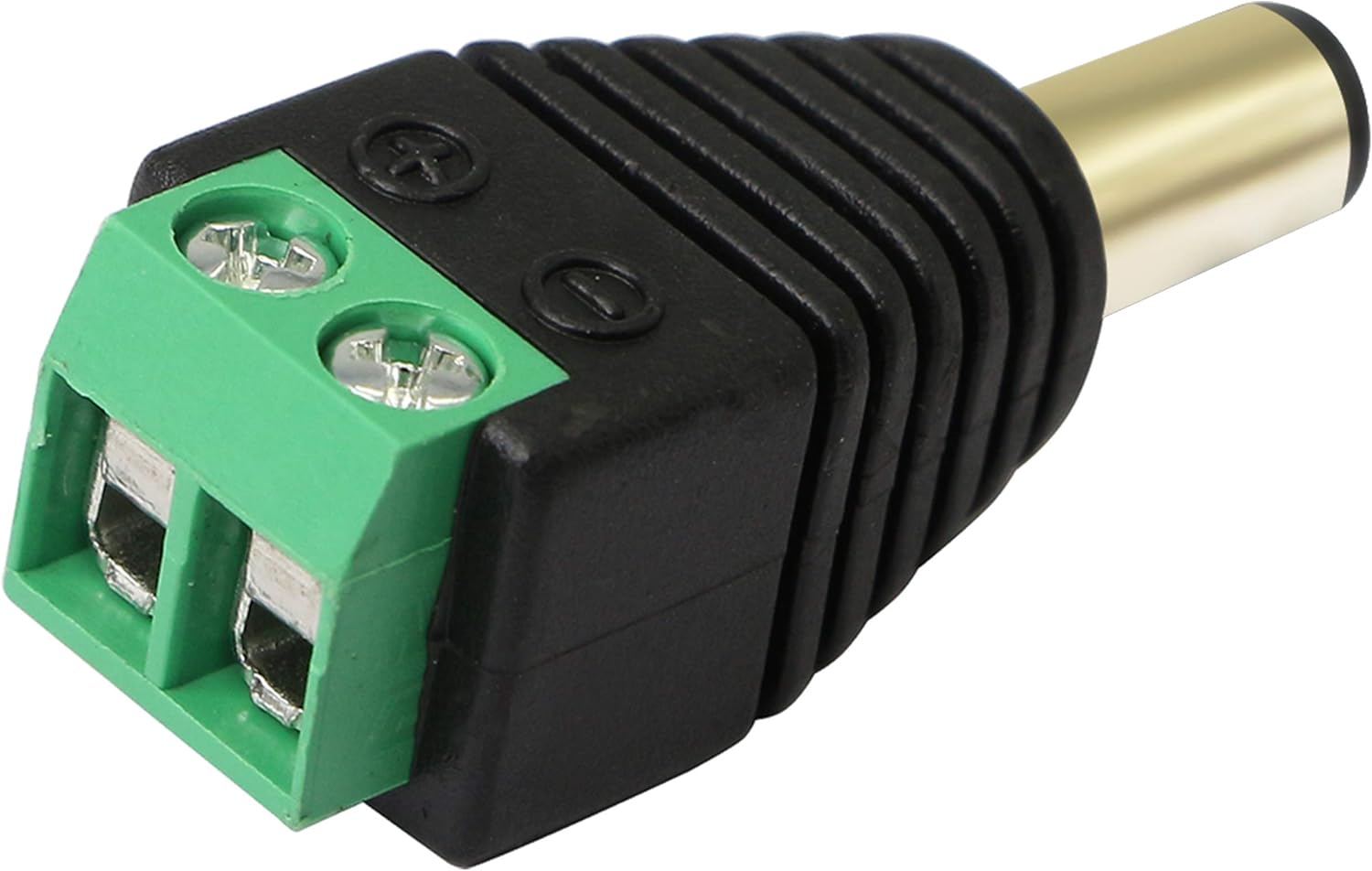 zdyCGTime Adaptador DC de 0.217 x 0.083 in, conector macho de alimentación de barril de 0.083 x 0.217 in a 2 pinesforma hembra de perno de tornillo,