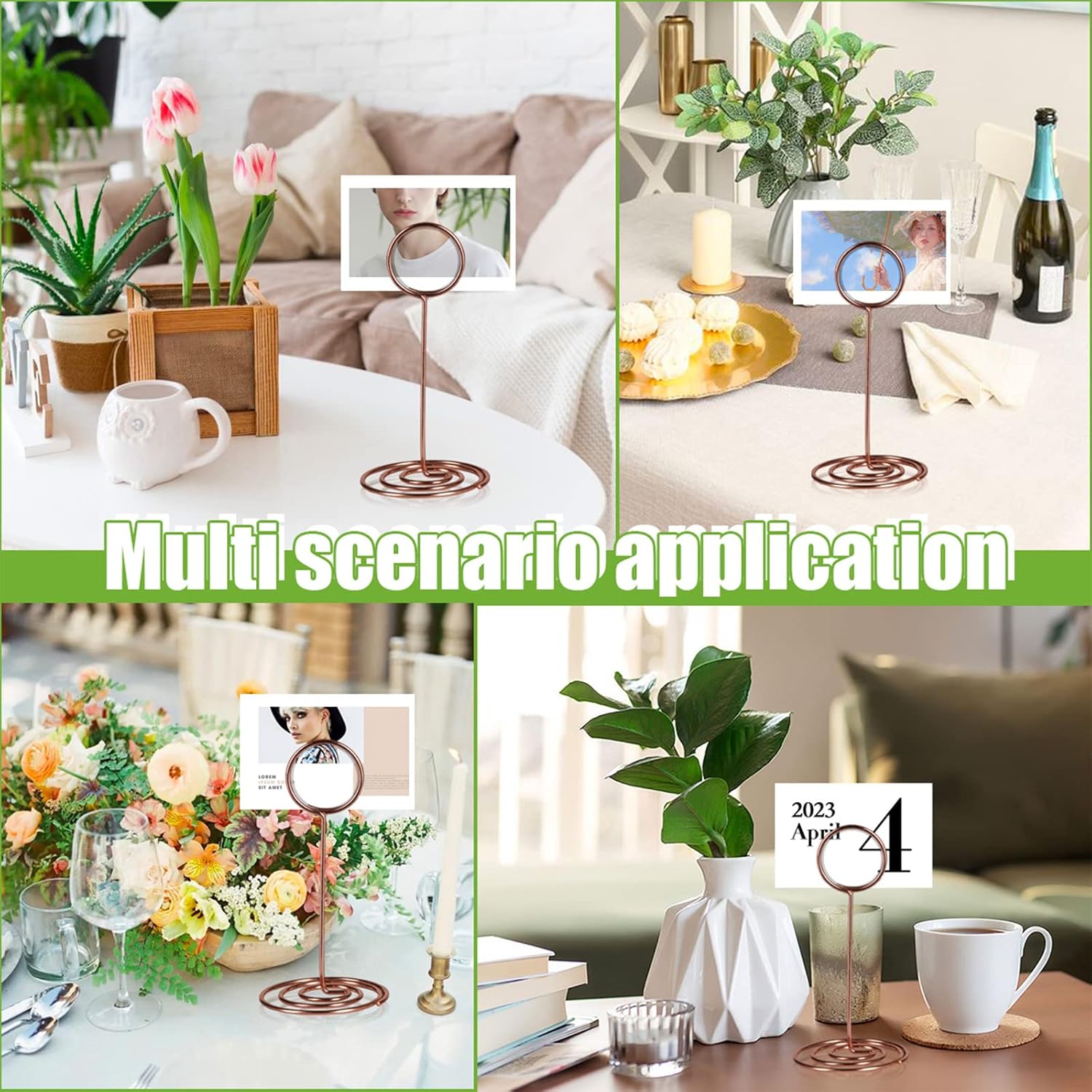 Soporte para números de mesa, soporte simple para tarjetas de mesa, delicado soporte para tarjetas de nombre, soporte reutilizable para notas de