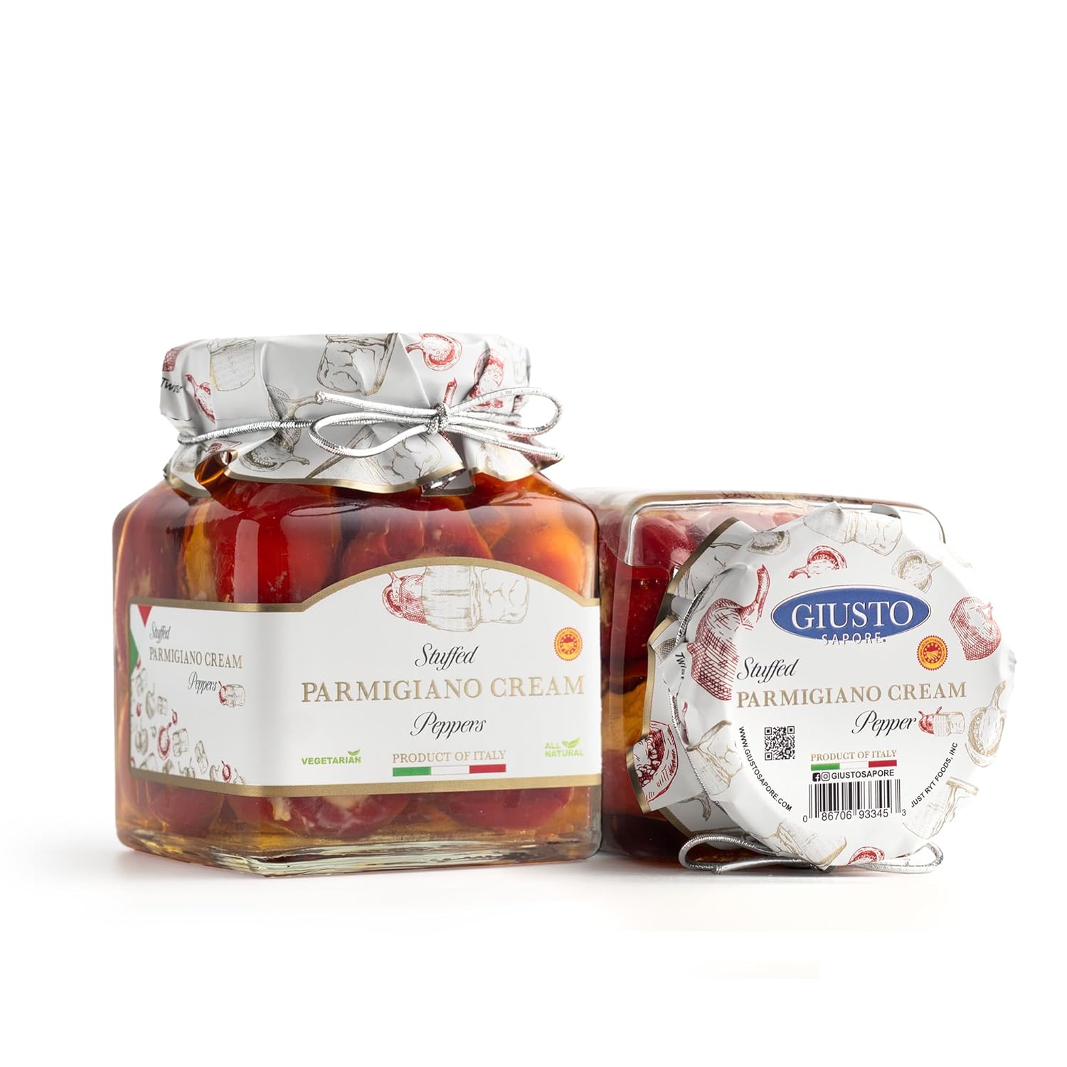 Giusto Sapore Pimientos rellenos con crema de parmigiano 10oz – Paquete de 6