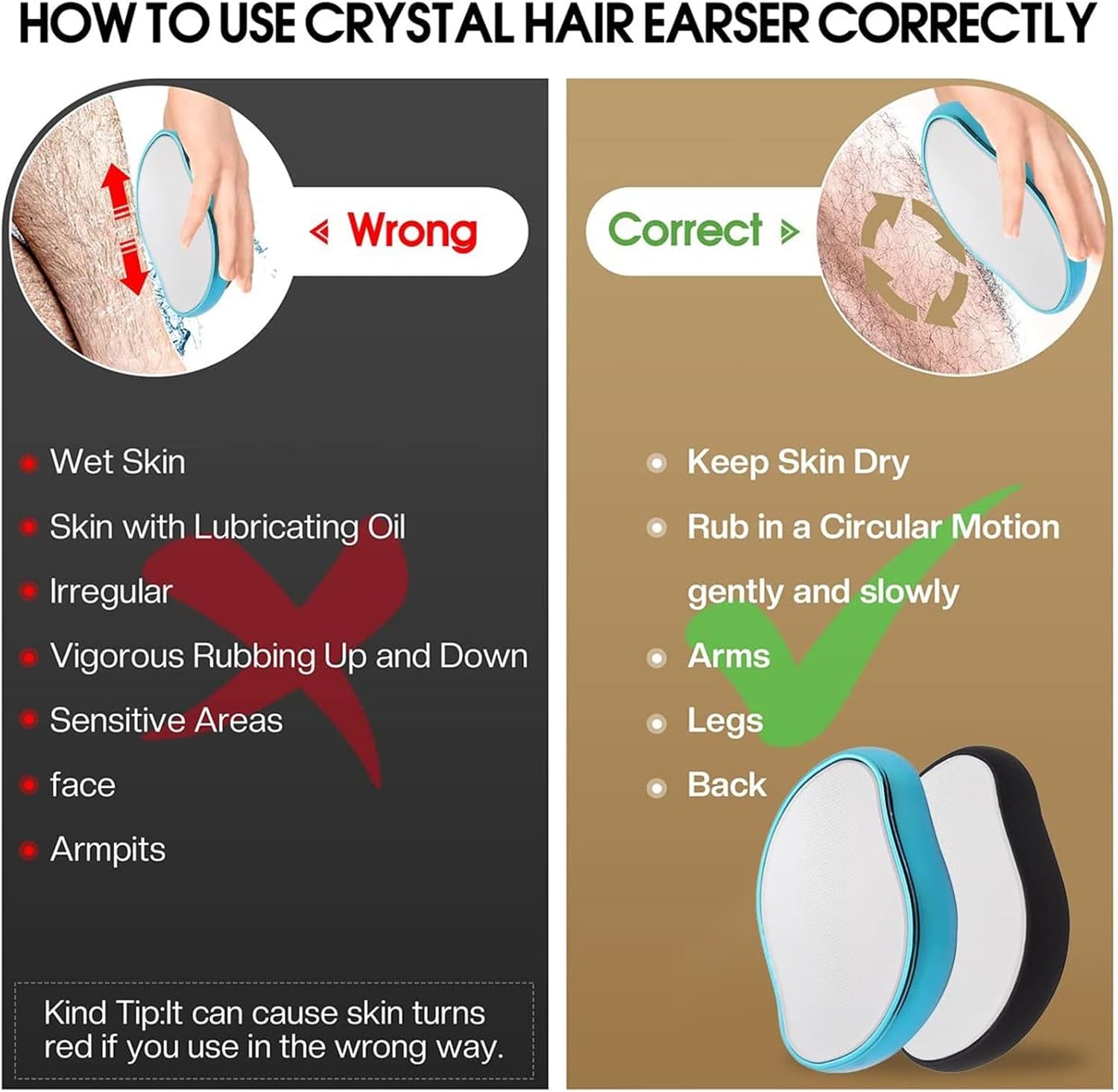 Asokeyer 2 borradores de pelo de cristal para mujeres y hombres, 2023 nuevo borrador mágico de cabello, depiladora suave portátil, herramienta
