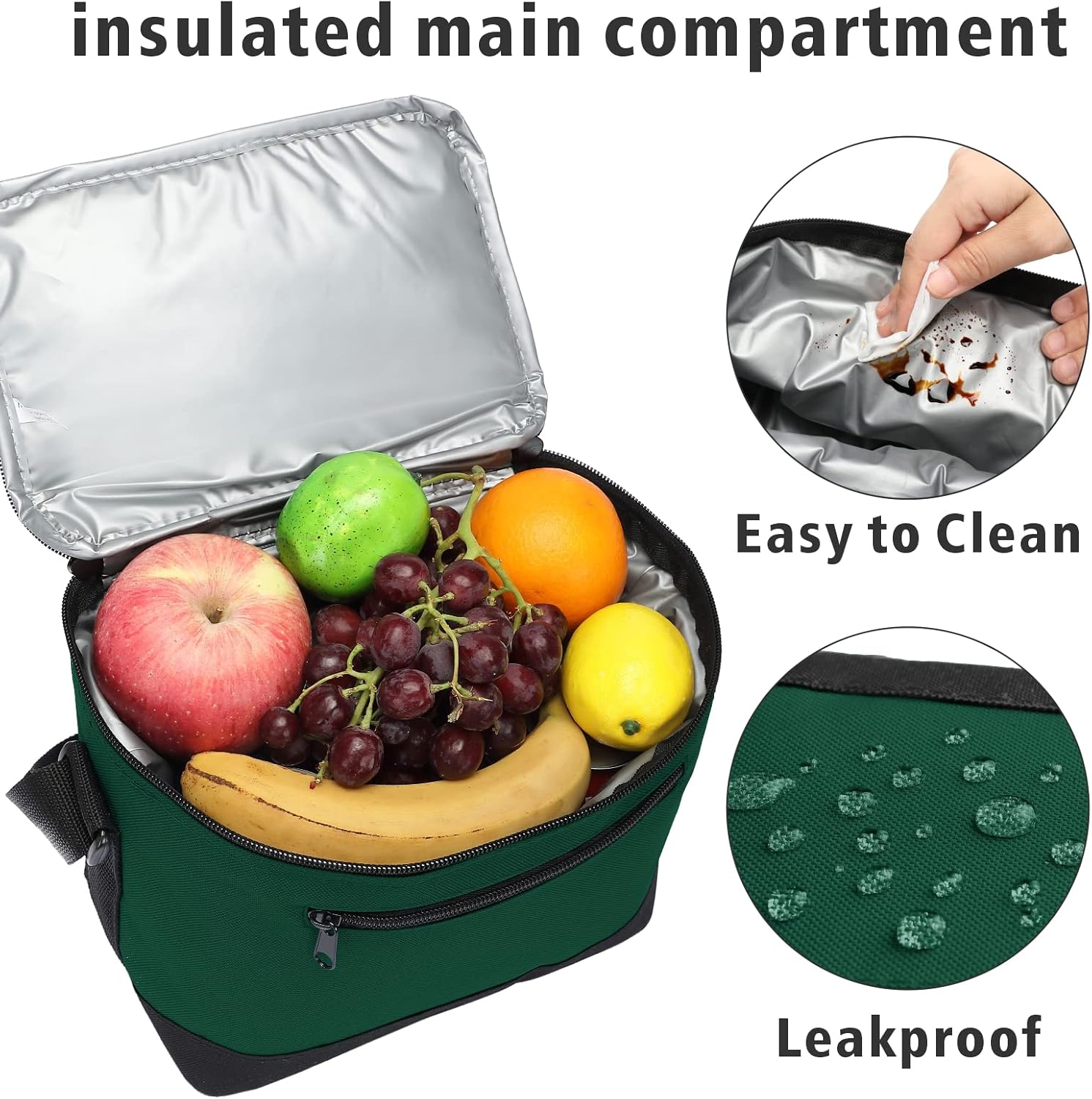 MISSMOON Bolsa enfriadora de almuerzo, pequeña caja térmica con aislamiento para 6 latas, bolsa de almuerzo, correa ajustable para adultos, mujeres