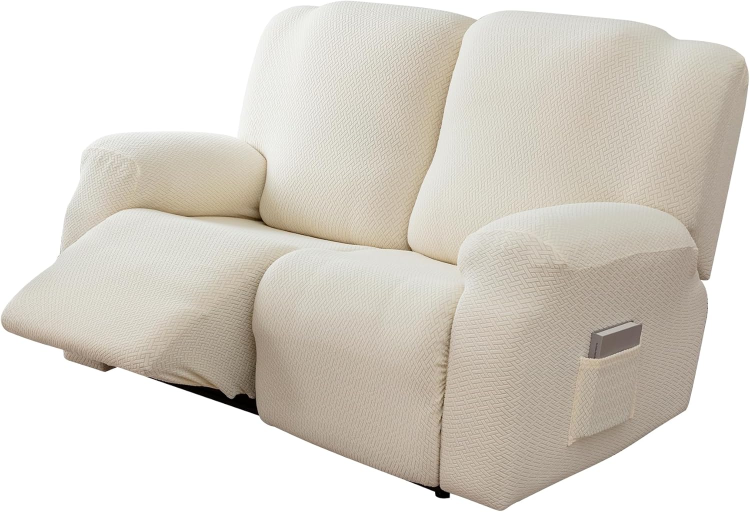 Genina Funda de sofá reclinable para sofá reclinable, funda elástica para sofá reclinable de 2 asientos, protector de muebles de jacquard grueso