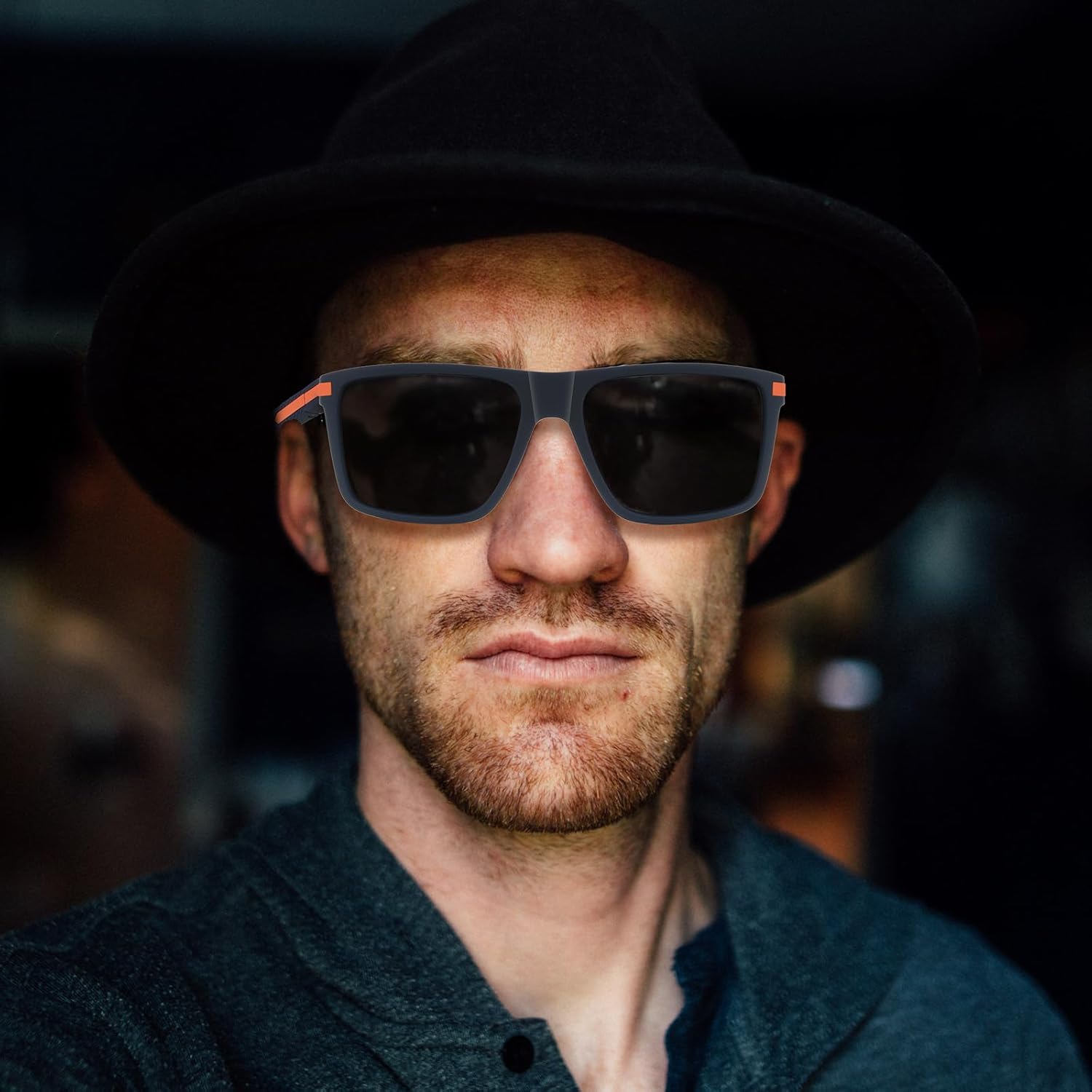 Gafas de sol polarizadas para hombre, gafas de sol deportivas retro, ligeras, marco cuadrado, protección UV, gafas de pesca de moda