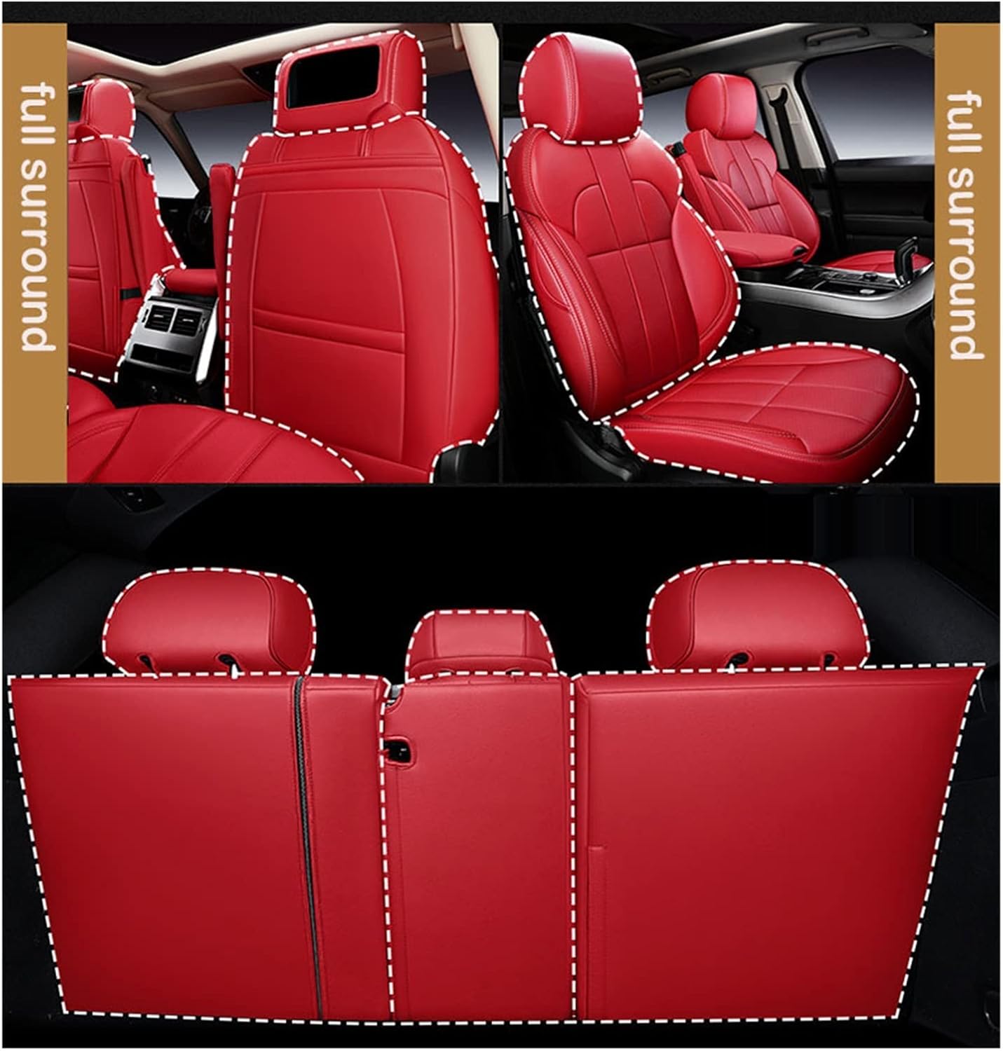 TalcuS Cojines de asiento de cuero de vaca personalizados para asiento de automóvil, compatible con Volvo XC70 S60 S80 XC60 V40 V60 C30 C70 XC90