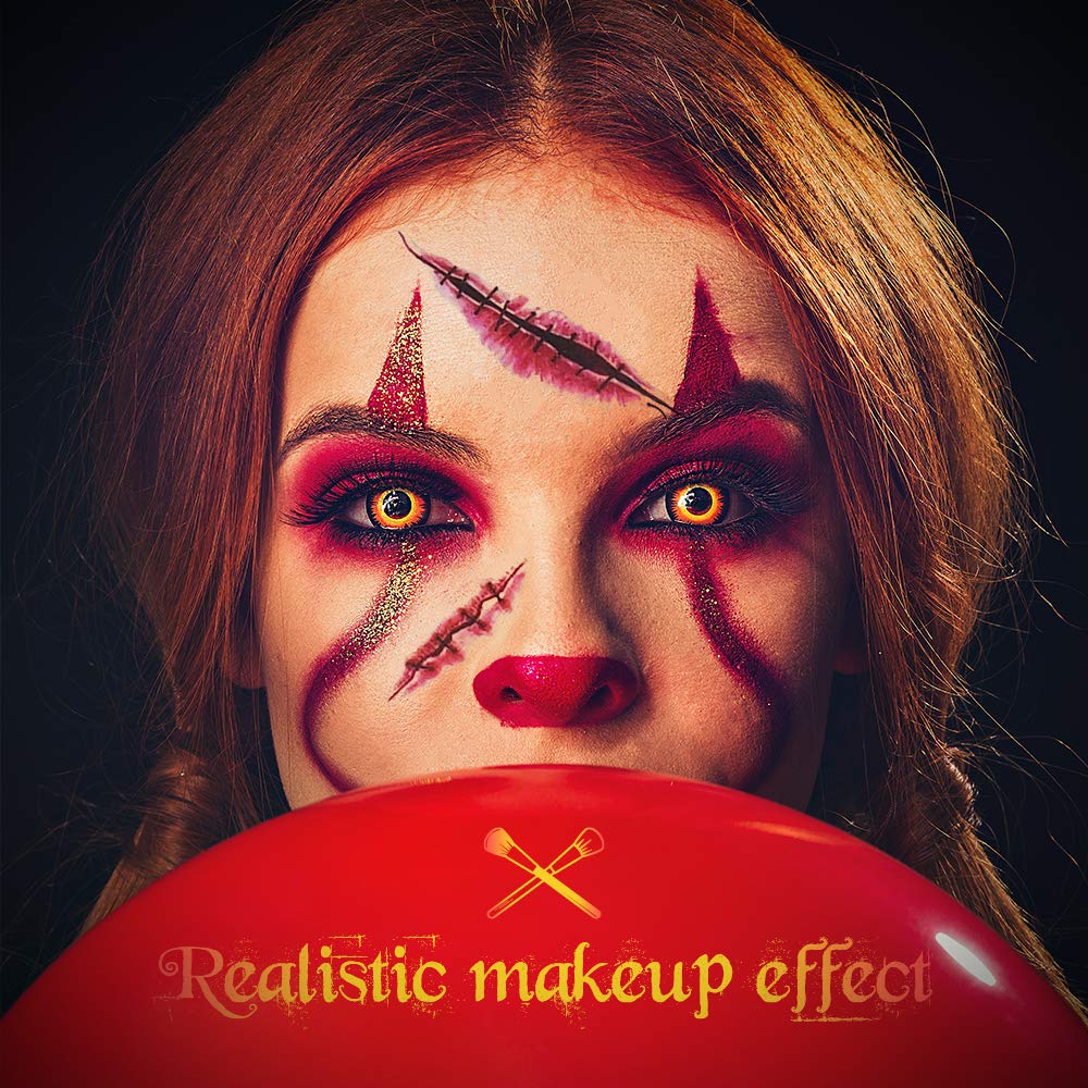 Kit de maquillaje de Halloween, pintura facial de esqueleto blanco y negro, paleta de maquillaje de bruja payaso, maquillaje de zombi vampiro para