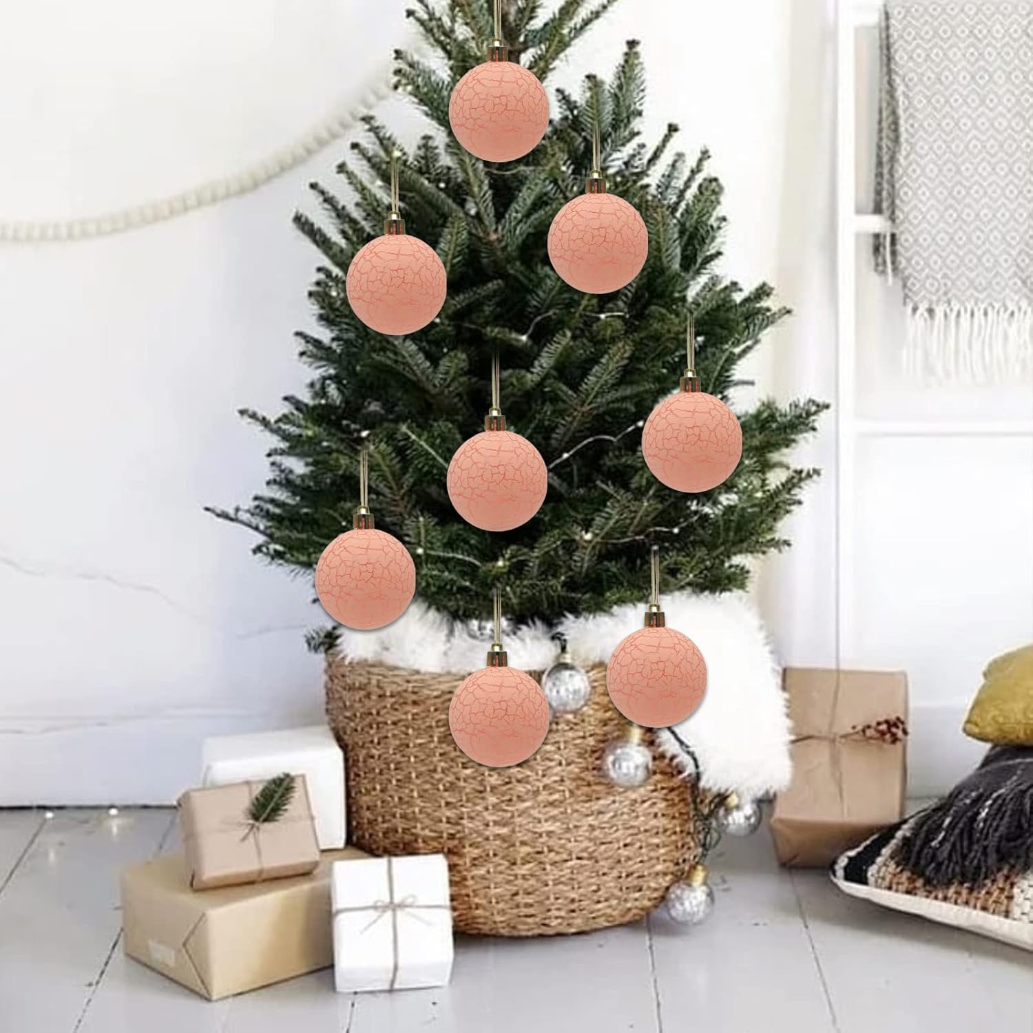 6 adornos de bolas colgantes de Navidad, 6 bolas de Navidad, decoración de árbol de Navidad, decoración colgante de 3.1 in para árbol de Navidad,