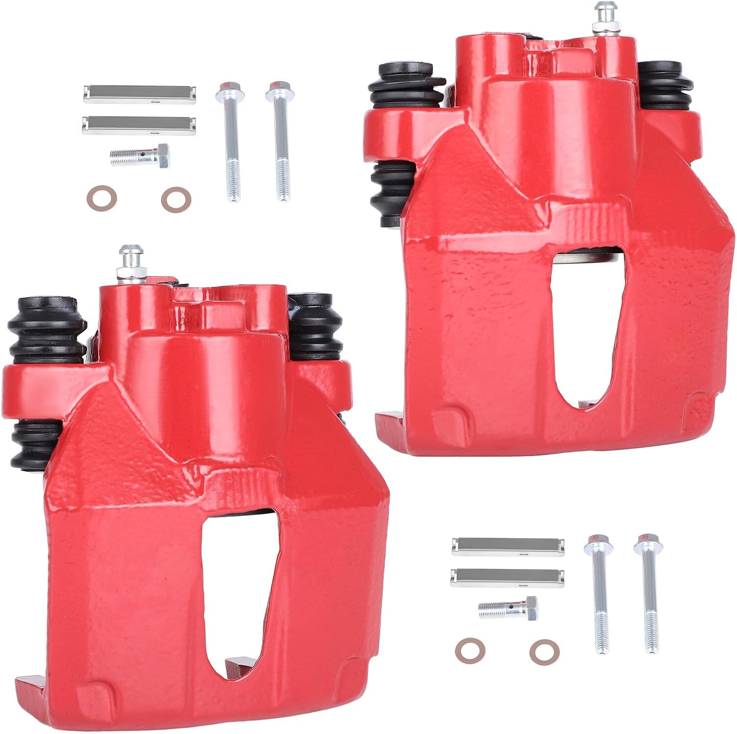 SCITOO Pinzas de freno traseras izquierdas+derecha sin soporte 18-4678 18-4679 rojo compatible para Ford 1997-2004 para Lincoln 1998-2011