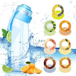 Botella de agua con cápsulas de sabor de 21.9 onzas  22.0 fl oz, botella de agua con fragancia de fruta, botella de agua reciclable para deportes, Botella de agua con cápsulas de sabor de 21.9 onzas  22.0 fl oz, botella de agua con fragancia de fruta, botella de agua reciclable para deportes,