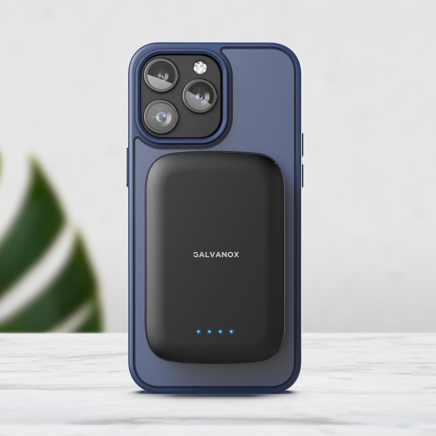 GALVANOX MAG 5.0 Baterías magnéticas (paquete de 2) compatibles con MagSafe para iPhone 5000 mAh Cargador de batería portátil inalámbrico USB-C de