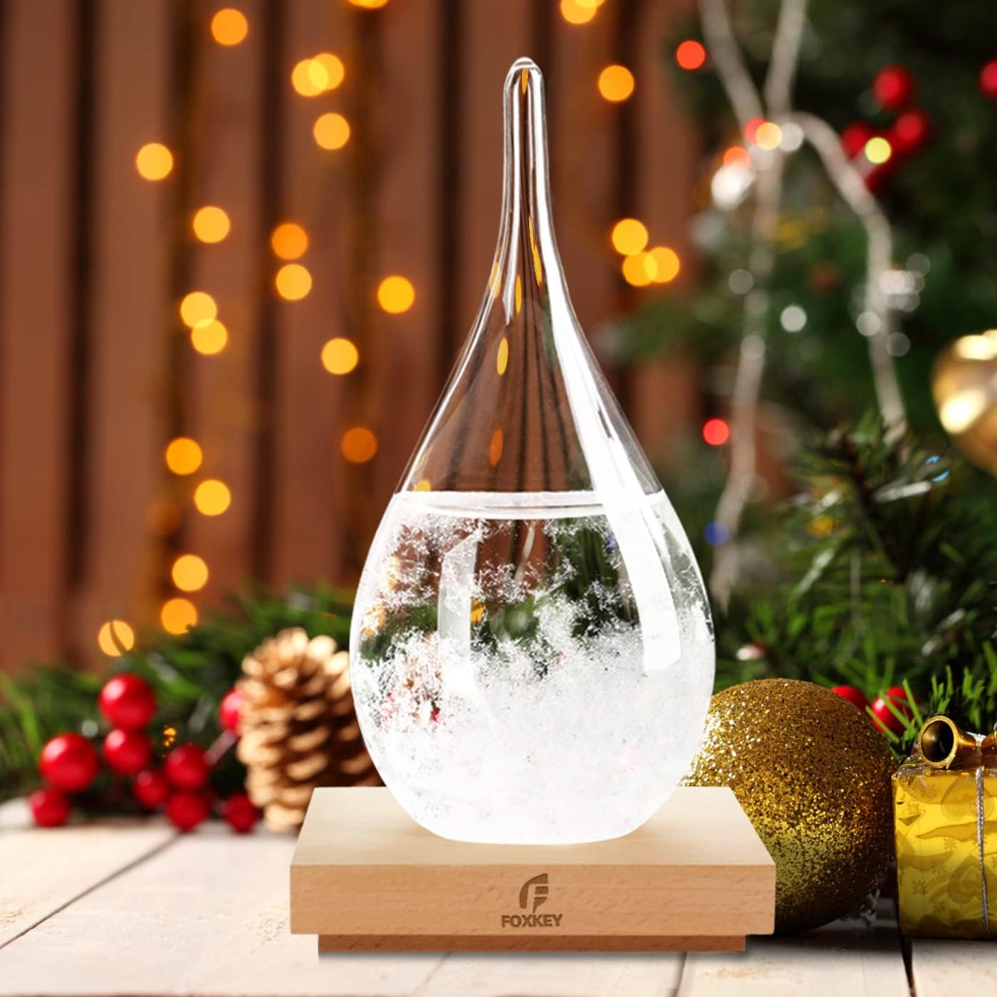 Cristal de tormenta predictor meteorológico, barómetro de globo de nieve, decoración única de Navidad, regalos de tormenta, nube meteorológica,