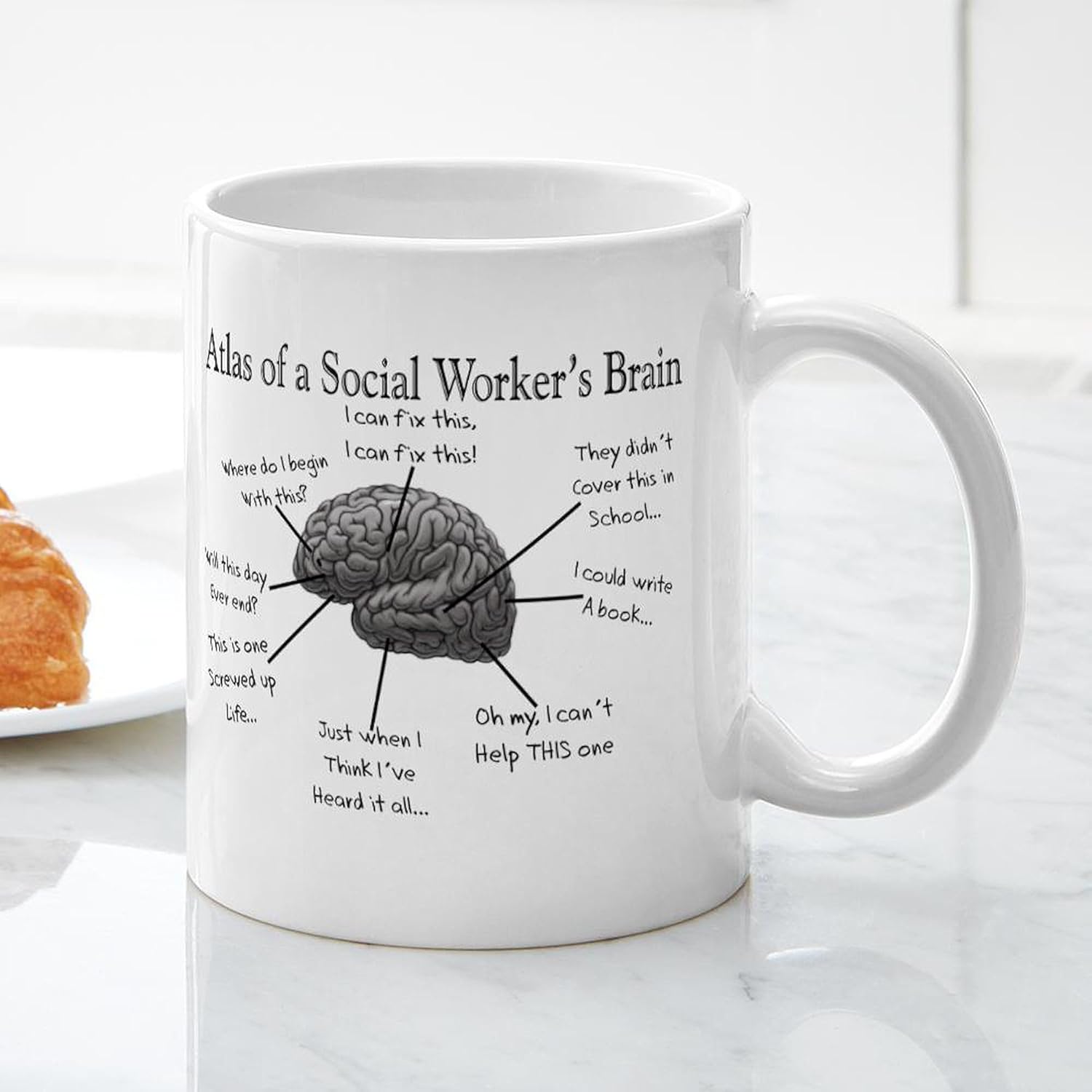 CafePress Atlas Of A Social Workers – Taza de café de cerámica (11 oz)
