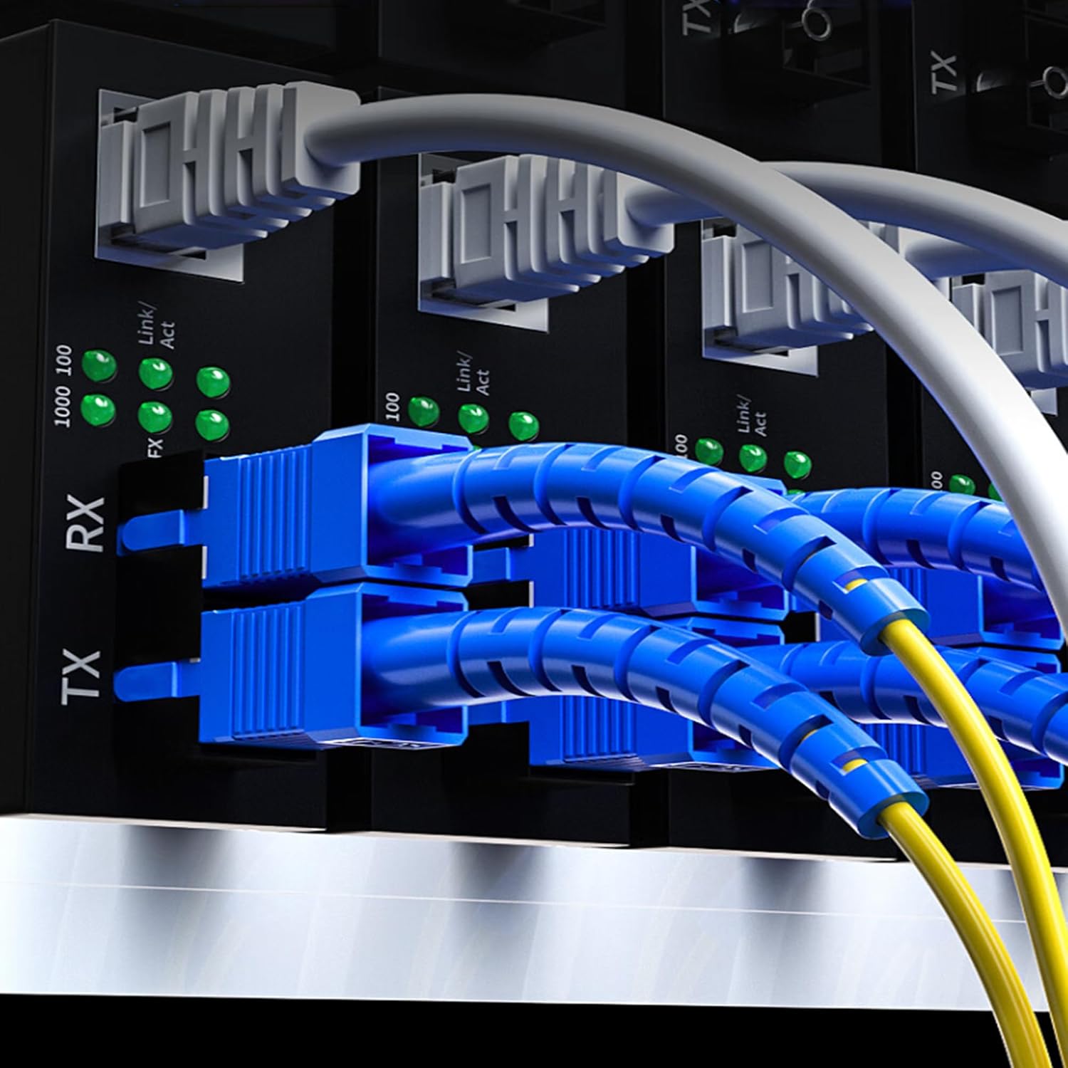 TOYAYAYO Paquete de 2 cables de Internet de fibra óptica SCAPC a SCAPC, cable de conexión blindado de modo único, cable de conexión óptico de puente