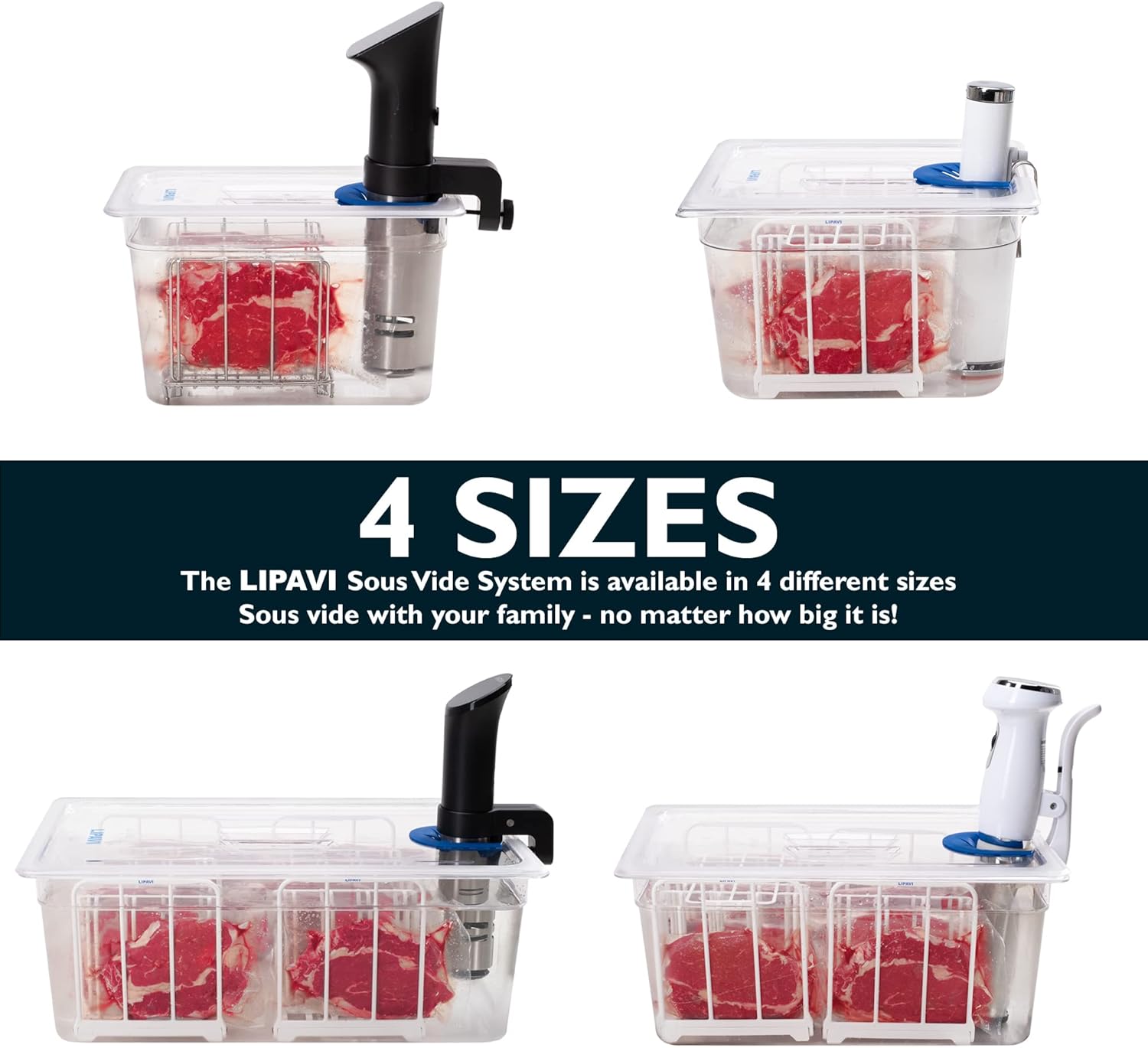 LIPAVI Sistema Sous Vide Modelo NXC15-UNIR – con contenedor C15, estante N15X y una tapa universal – se adapta a prácticamente cualquier máquina