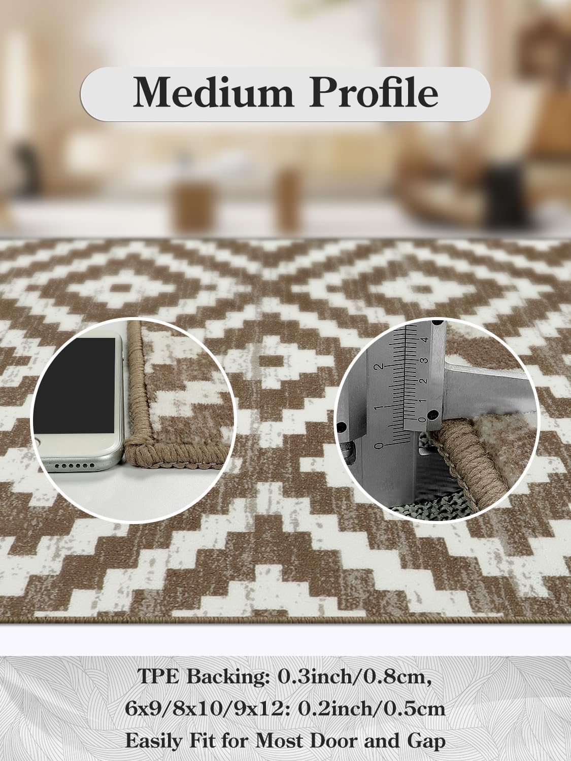 Lahome Alfombra de pasillo geométrica marroquí, alfombra de pasillo de baño de 2 x 8, suave, lavable, antideslizante, impresa, para interiores,
