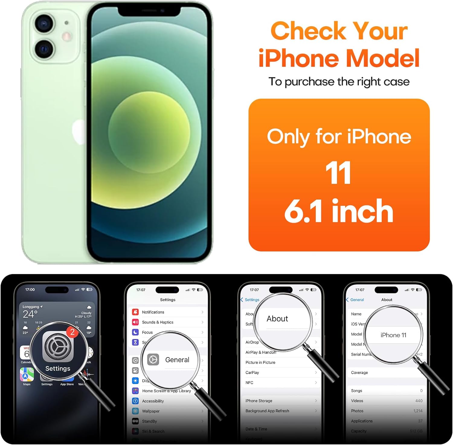 CellEver Funda de silicona ultraduradera para iPhone 11, protección contra caídas de grado militar 3 capas y doble revestimiento ajuste delgado a