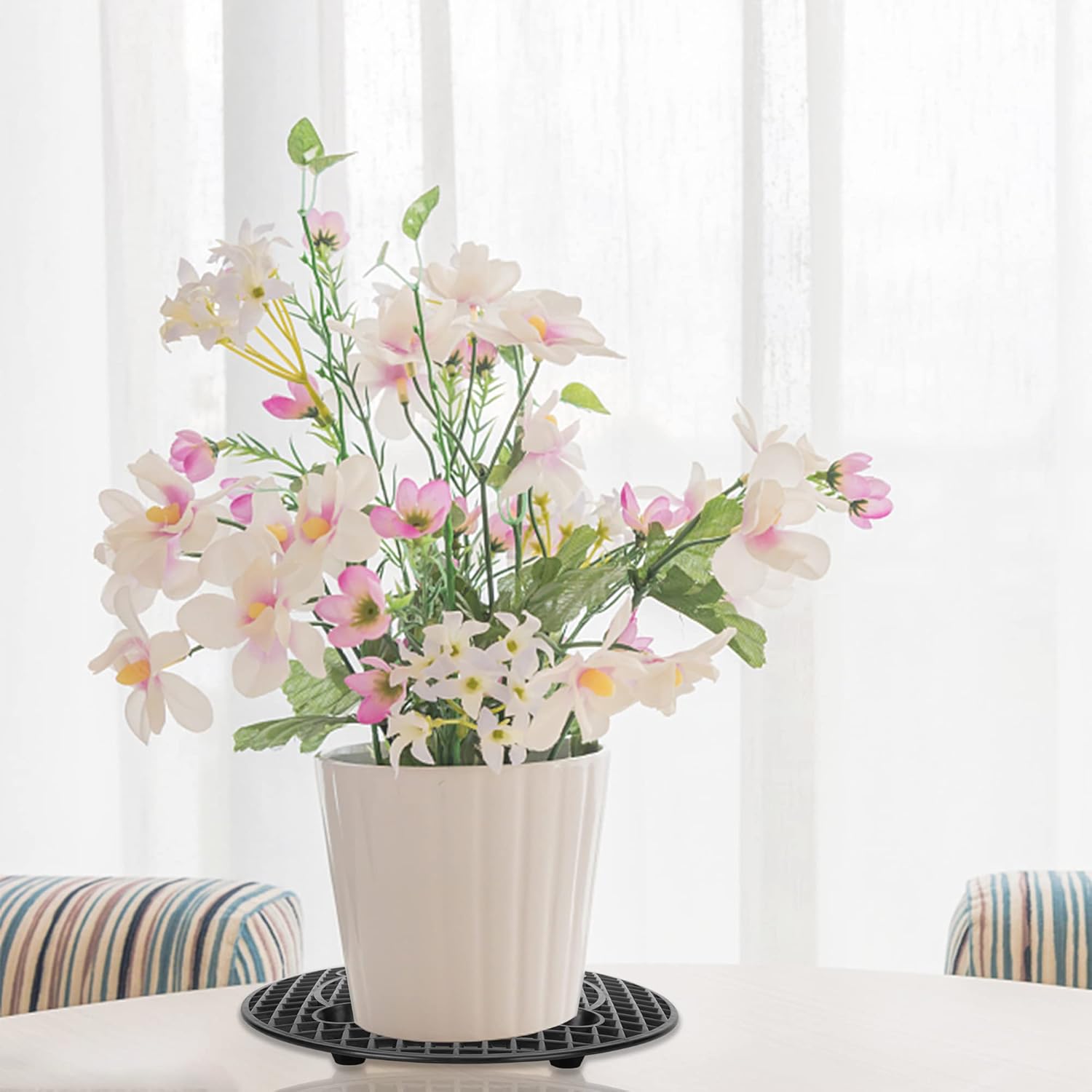 8 soportes para plantas de flores, soporte para plantas de jardín en maceta, soporte grande para macetas para patio o terraza de 12 pulgadas