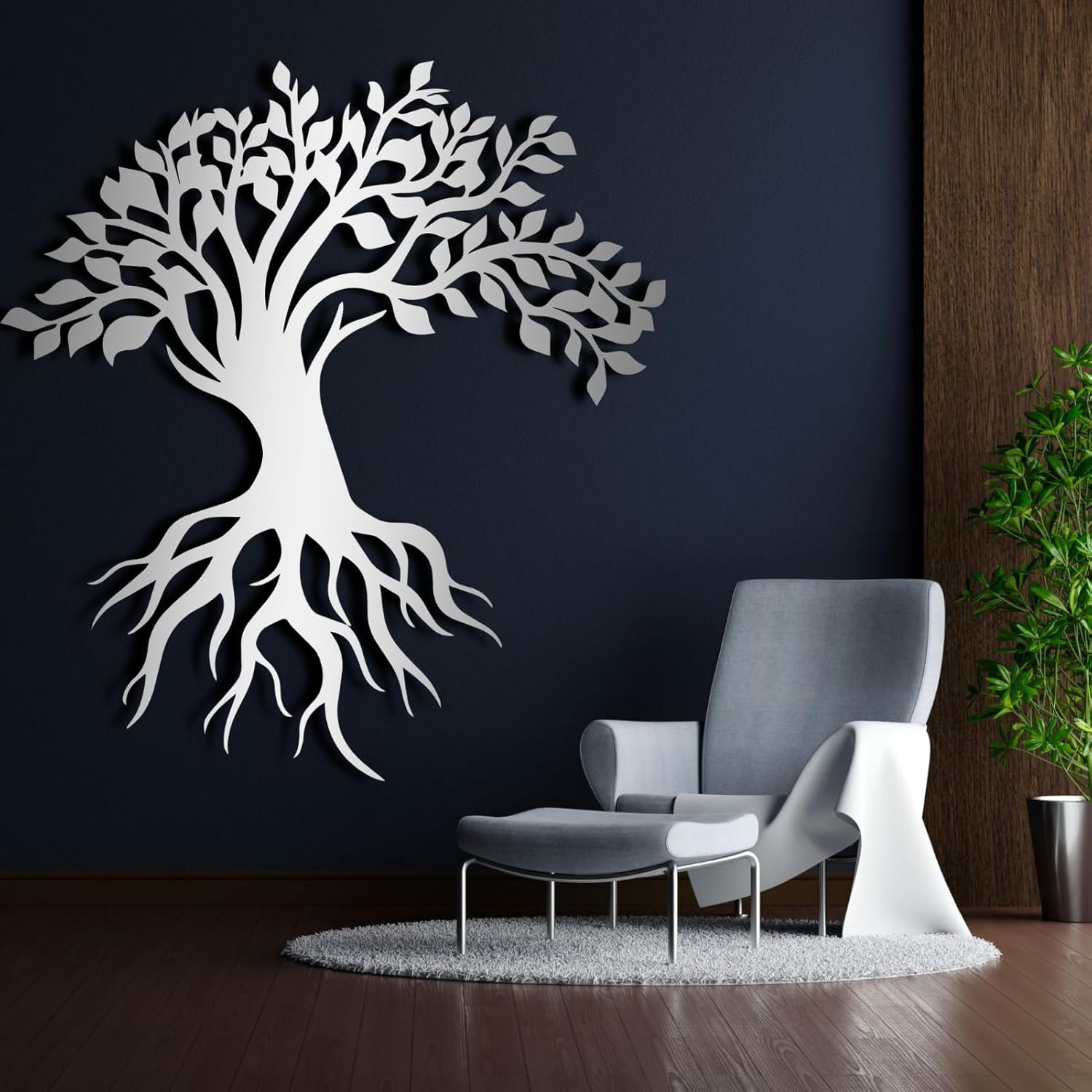 Decoración de pared de árbol de la vida, árbol de la vida, árbol de la vida, decoración de pared de árbol de metal grande, regalo de inauguración de