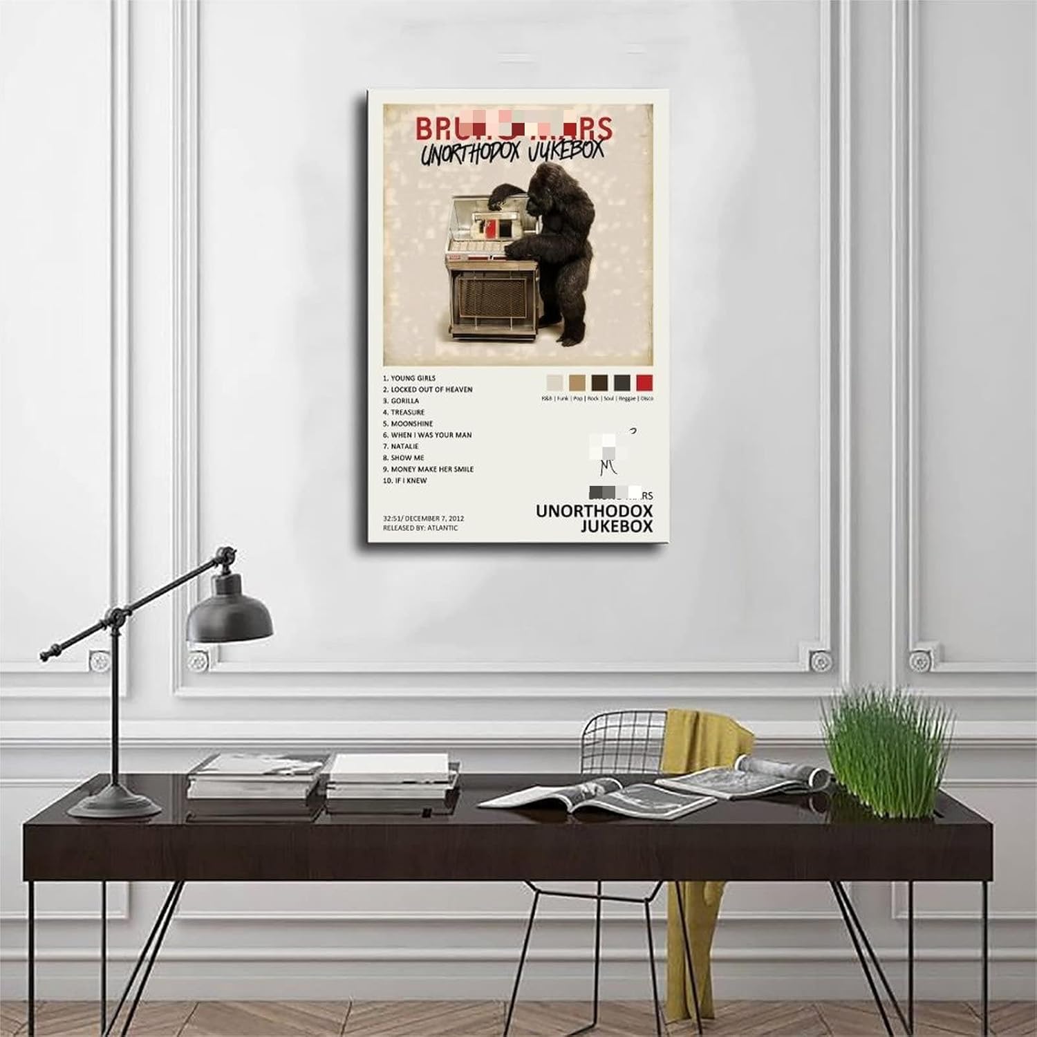 YEZLH Unorthodox Jukebox – Póster de álbum de música firmado de edición limitada, póster de lienzo para decoración de pared, pinturas impresas para