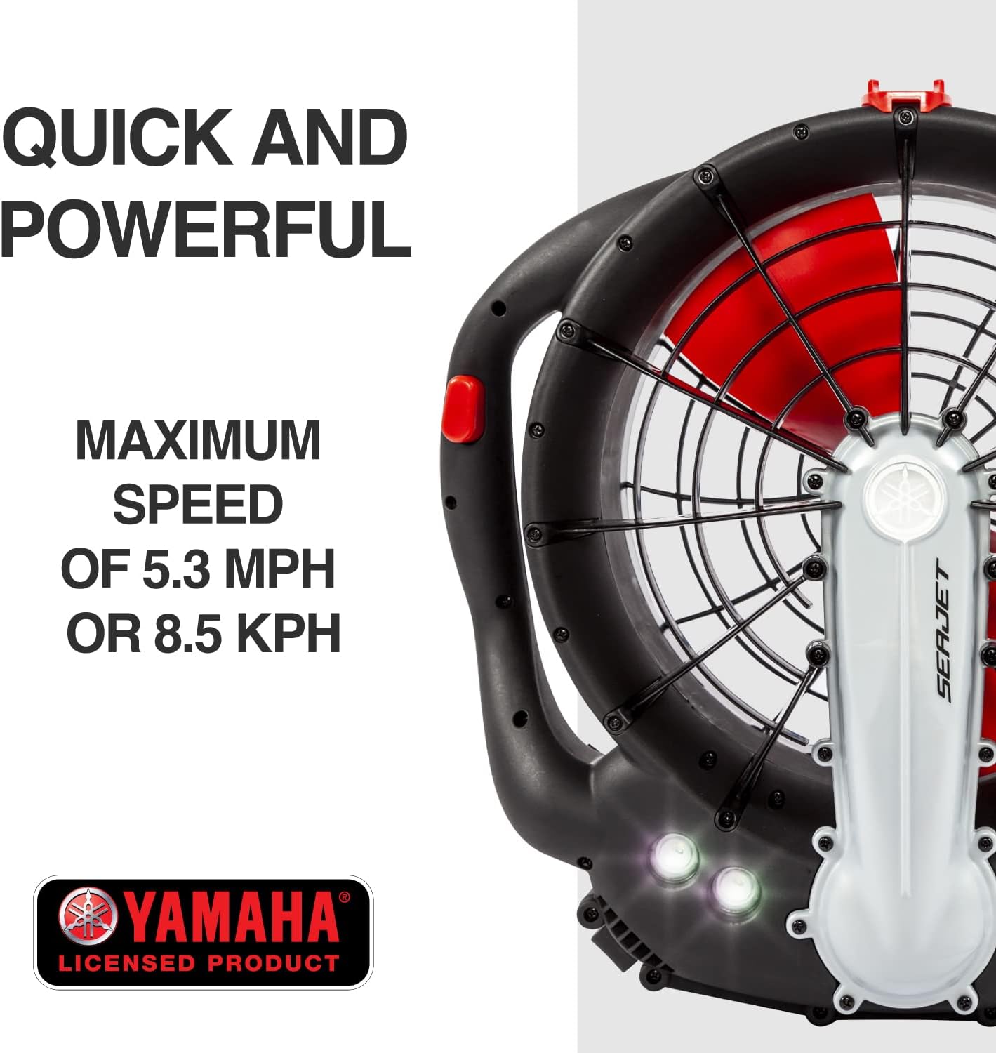 Yamaha Seascooter SeaJet – SeaScooter de buceo submarino, rotor rápido y potente con control de 3 velocidades, compacto y fácil de usar, negrorojo
