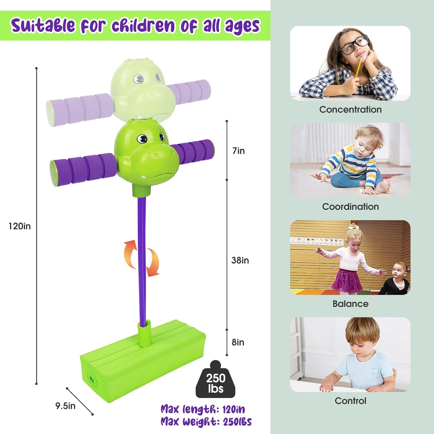Palo de dinosaurio con cuenta, voces de aliento, música y luz para niños de 3 a 10 años, juguetes de espuma para niños y niñas de hasta 250 libras,