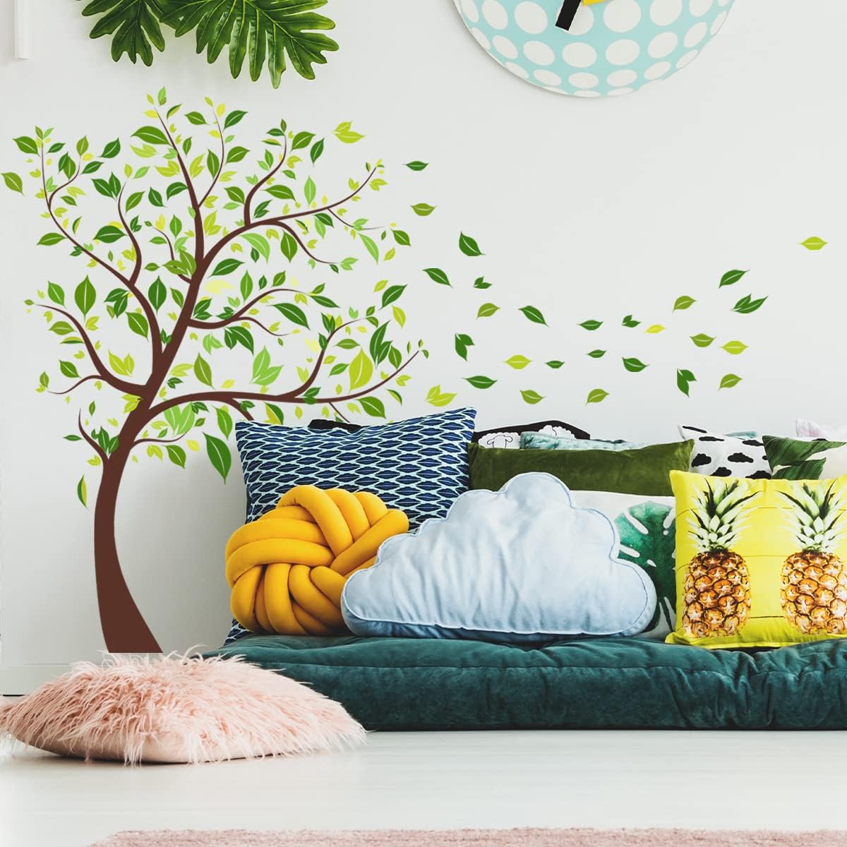 Calcomanías de pared grandes para sala de estar, calcomanías de pared de árbol gigante para dormitorio, calcomanías de vinilo extraíbles, decoración