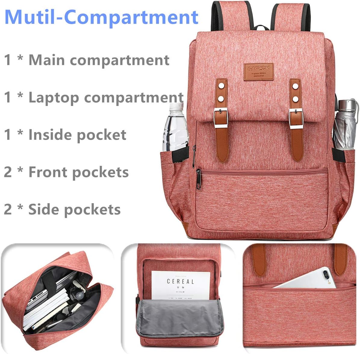 Mochila vintage antirrobo, mochila para computadora portátil para hombres y mujeres, mochila de viaje para computadora, escuela, universidad,