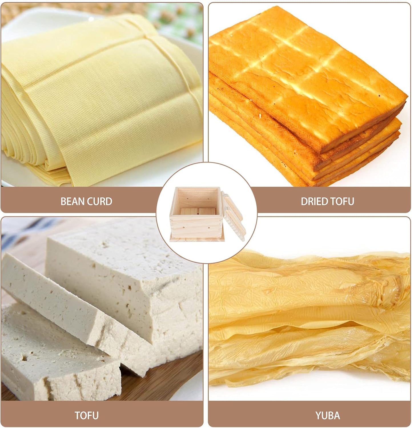 Generic Caja de molde de prensa de tofu, fabricante de tofu de madera casera, máquina de queso de tofu, molde de tofu de agua, kit de fabricación de