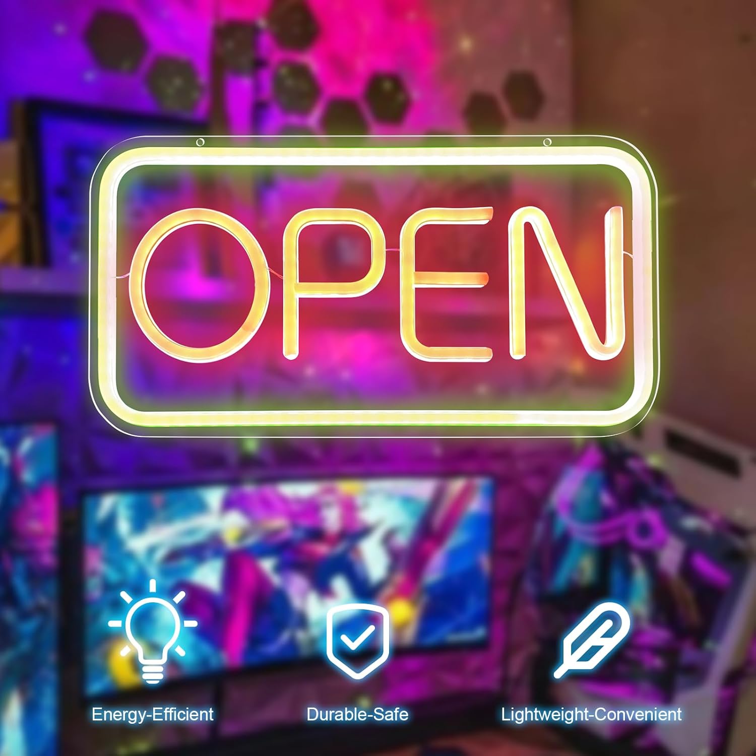 Letrero de neón LED para decoración de pared, letreros de neón para bar, fiesta, garaje, dormitorio, sala de juegos, tienda, arte de pared de neón