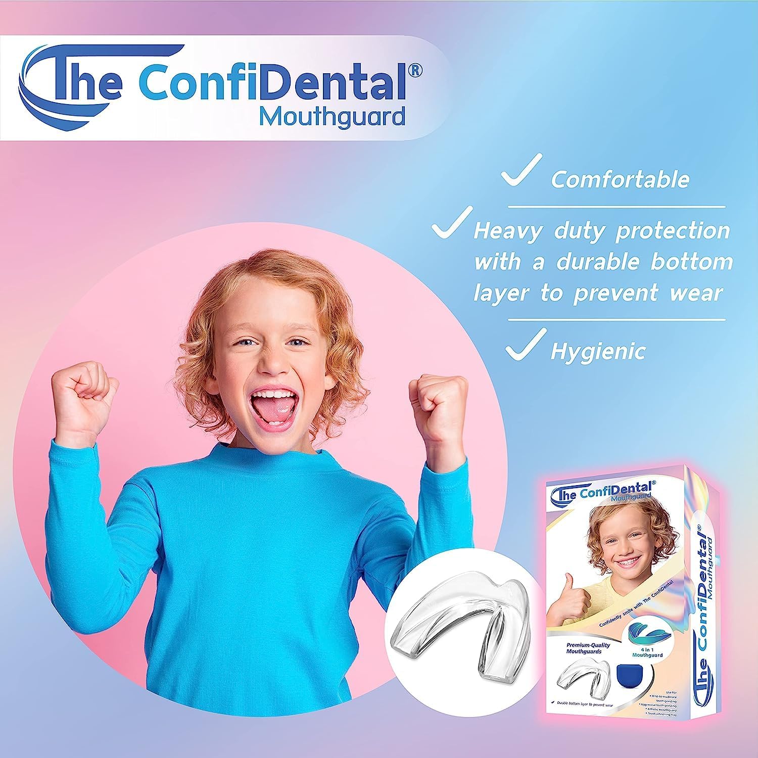 Protector bucal para rechinar los dientes por la noche, 2 modelos para niños o pequeñas, paquete de 6 protectores nocturnos dentales moldeables para
