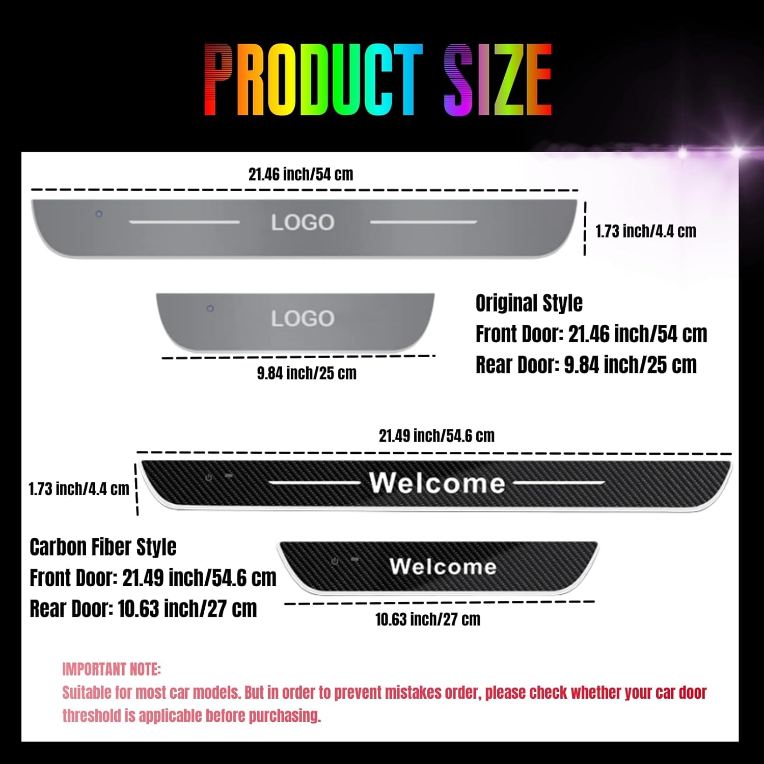 Luces de umbral de automóvil, logotipo personalizable y texto, luz de pedal de automóvil, luces de bienvenida personalizadas para puerta de