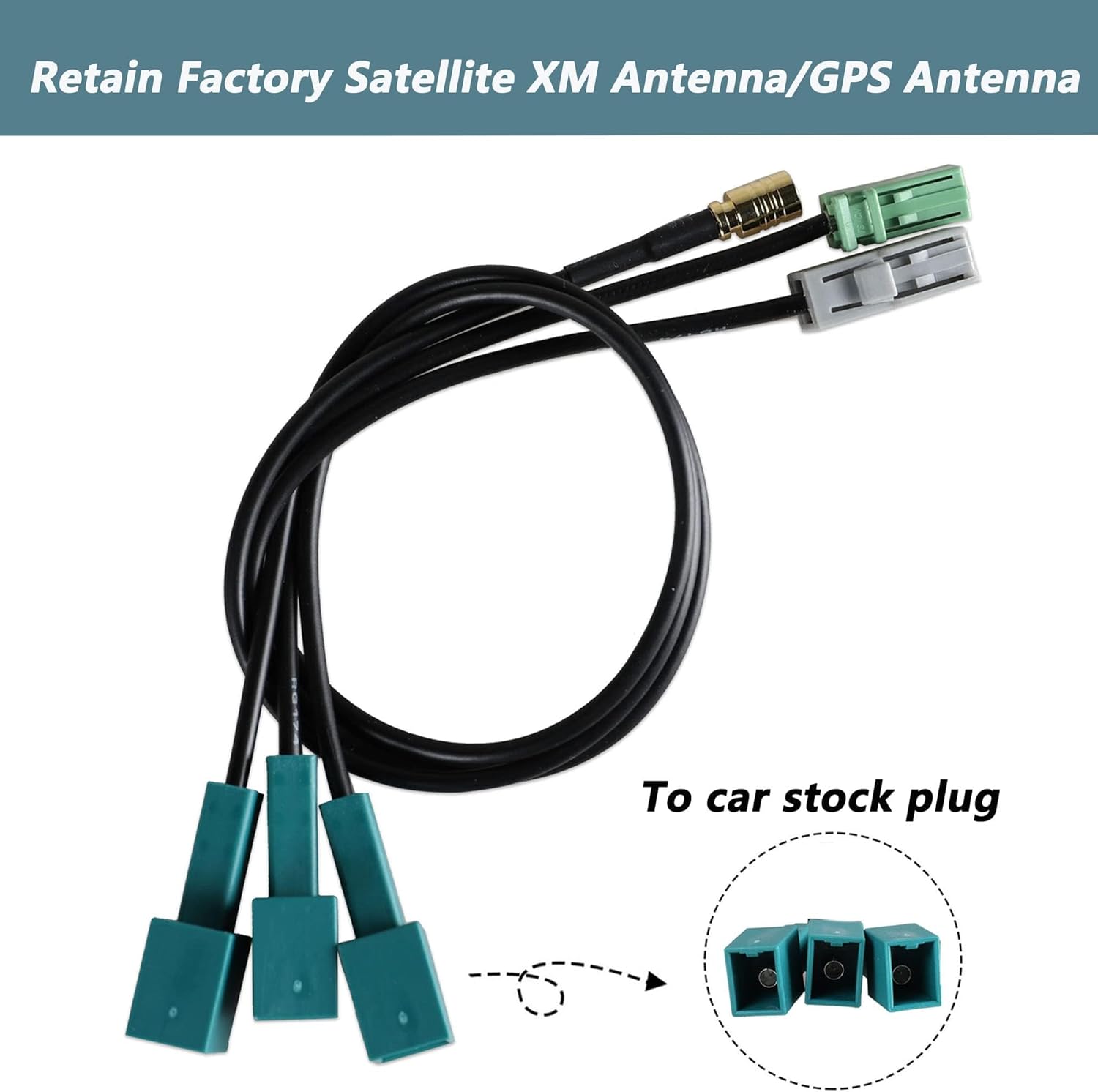 Antena satelital de fábrica de automóviles Antena XM Adaptadores de antena GPS Cable conector para Toyota 2012-2021 al mercado de accesorios Radio