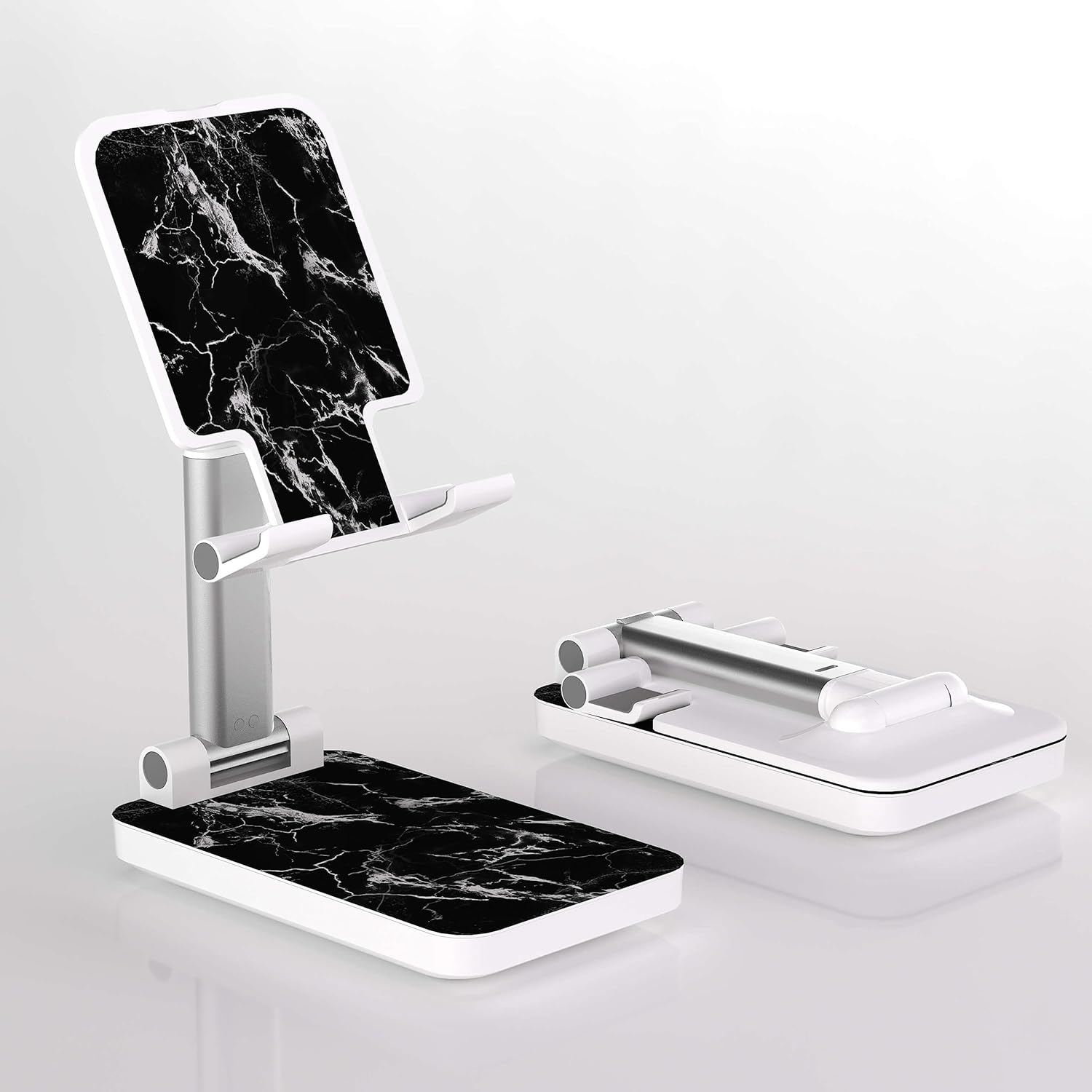 Soporte de teléfono celular de altura ajustable, soporte plegable para escritorio, soporte de teléfono celular adecuado para iPhone, iPad, Samsung y